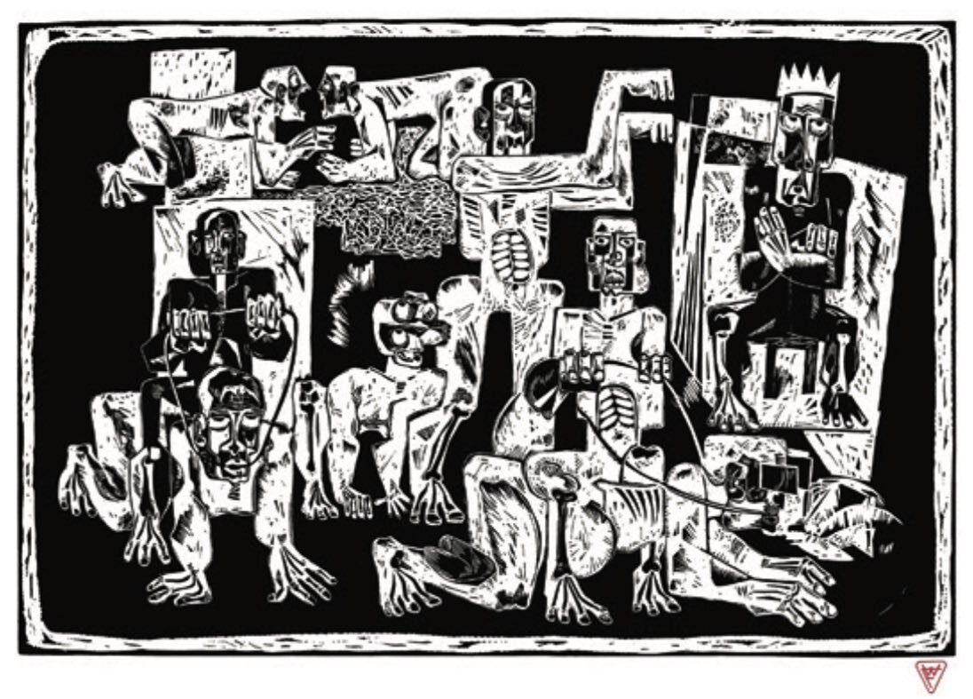 Politics | 1972 | 70 X 100 cm - Linocut engraving by Walter Friedrich

#politics #linocut #woodcut #printing #ink #artist #walterfriedrich #gallery #artgallery #blackandwhite #expression #potd