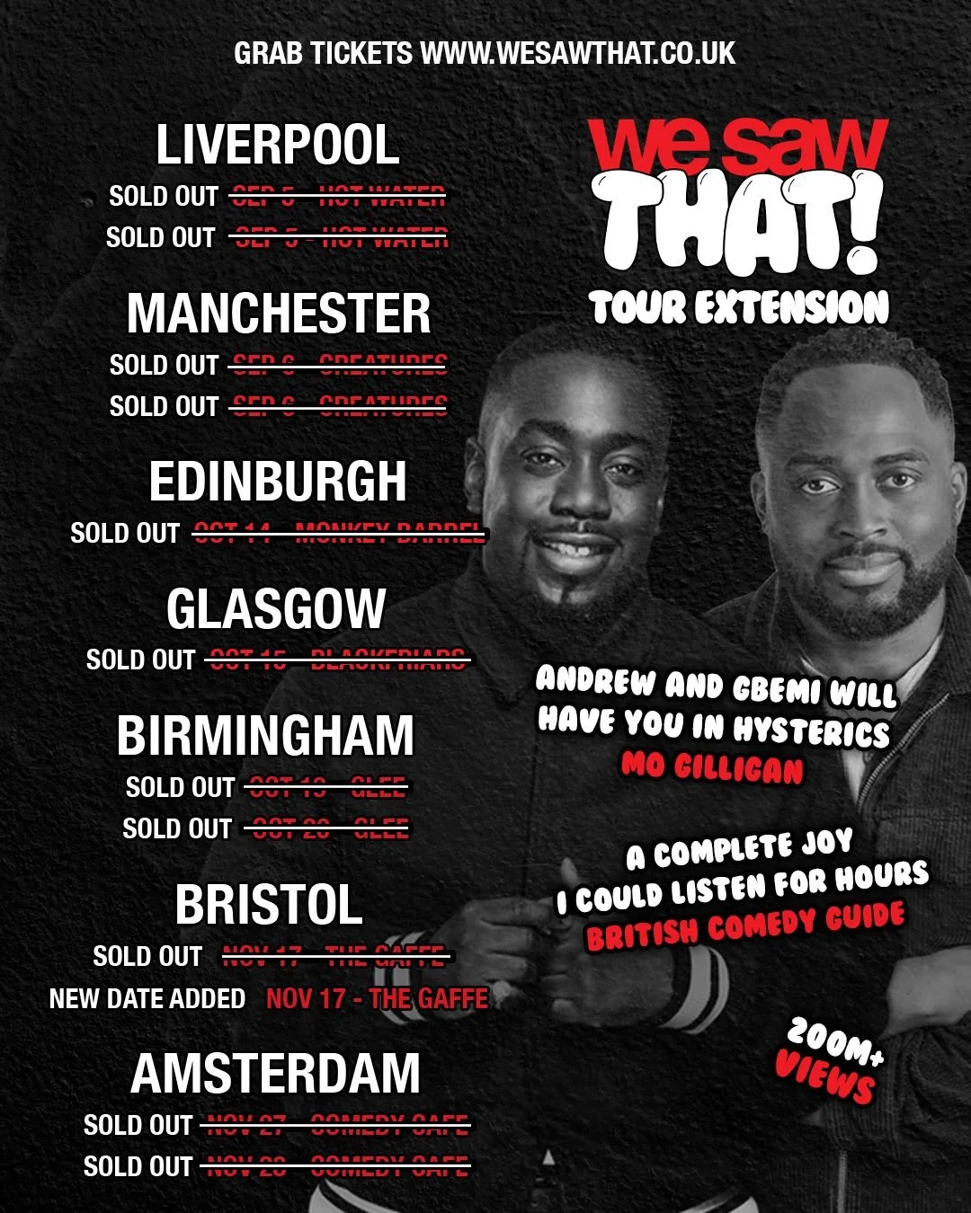 WE SAW THAT TOUR
