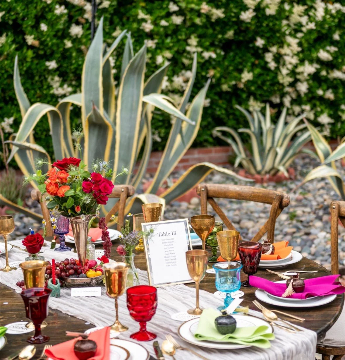 Colorful Summer Backyard Wedding with Fresh Fruits, Vegetables, and Herbs