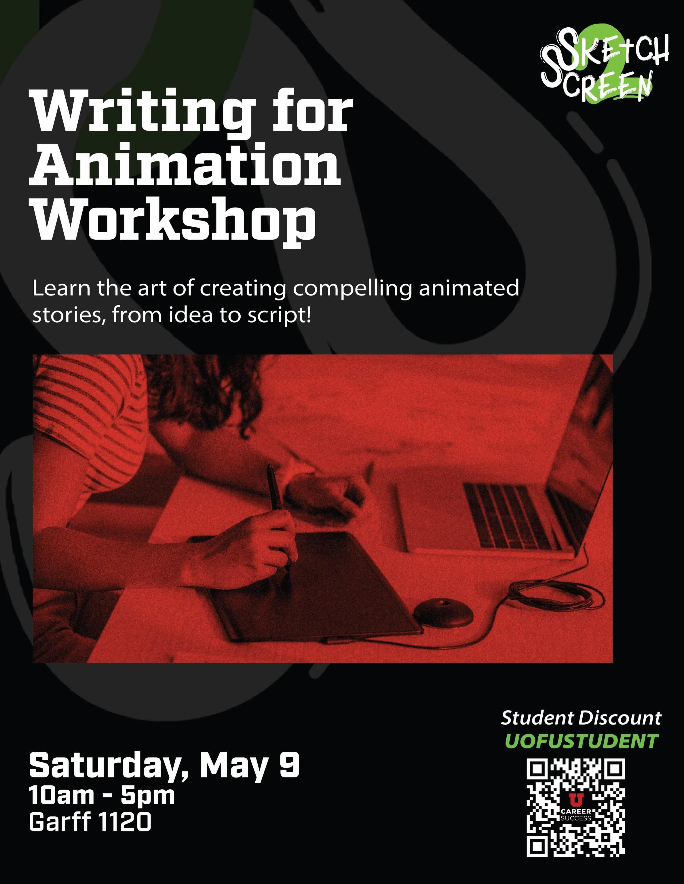This Saturday: Attend a Writing for Animation workshop, hosted by @ucareersuccess and Script2Screen. This is a full-day Workshop&nbsp;with professional writers from the animation industry who will walk through the art of creating compelling animated 