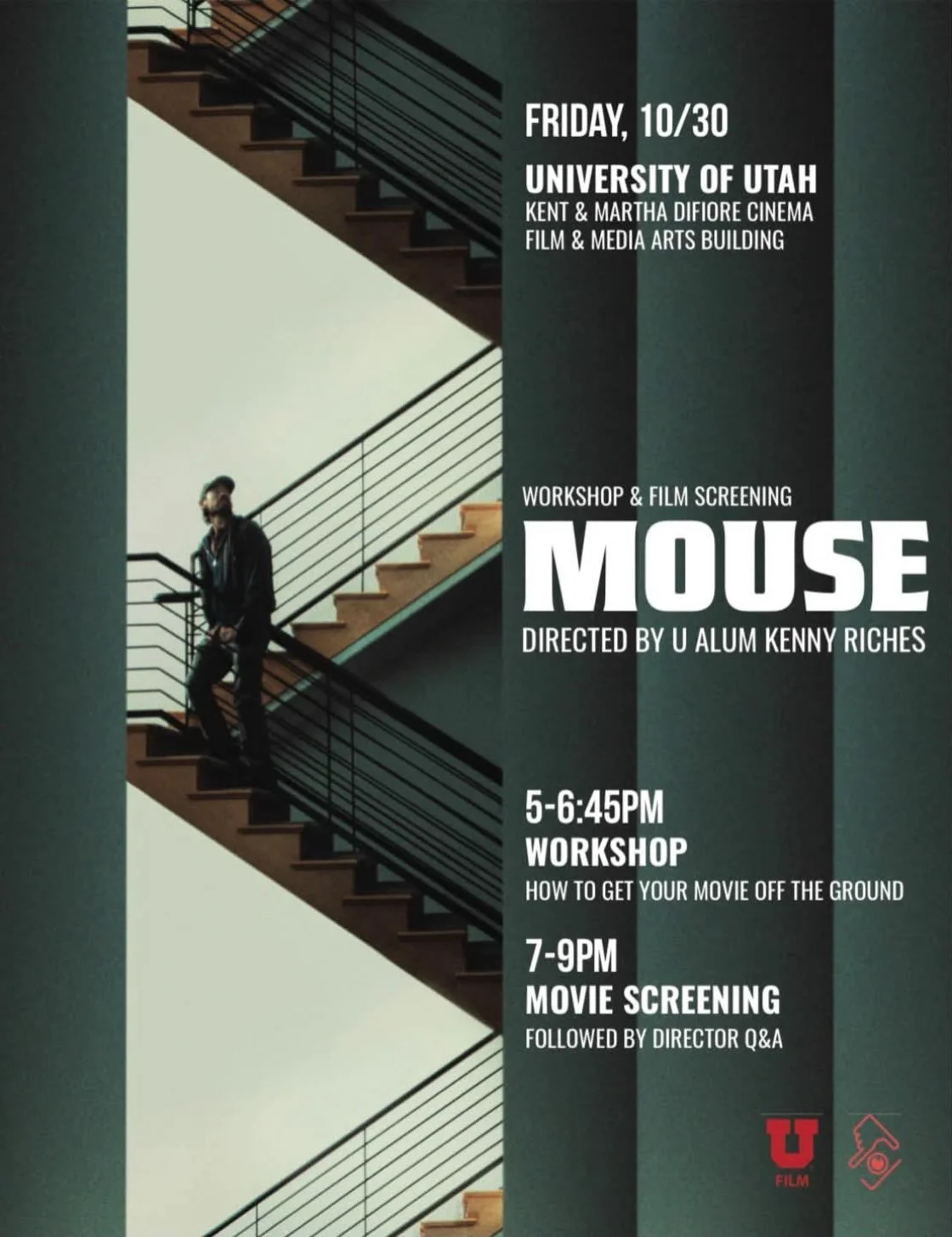 🎬‼️ FPC FILM SCREENING ‼️🎬

Join @utah.fpc on Friday, October 30th at 7 PM for a special screening of Mouse, a film by Kenny Riches! 🎥

📍 Location: FMAB Cinema

There will also be a special FPC workshop with the filmmakers before the screening fr