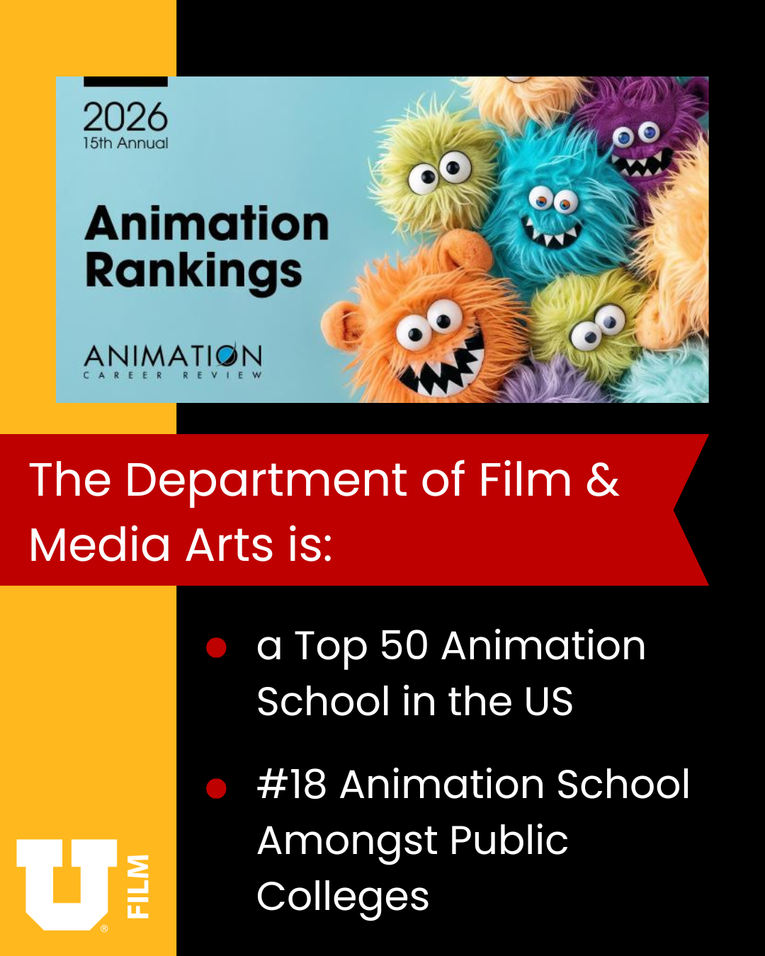 UofU F&amp;MA Ranked Top 50 by Animation Career Review