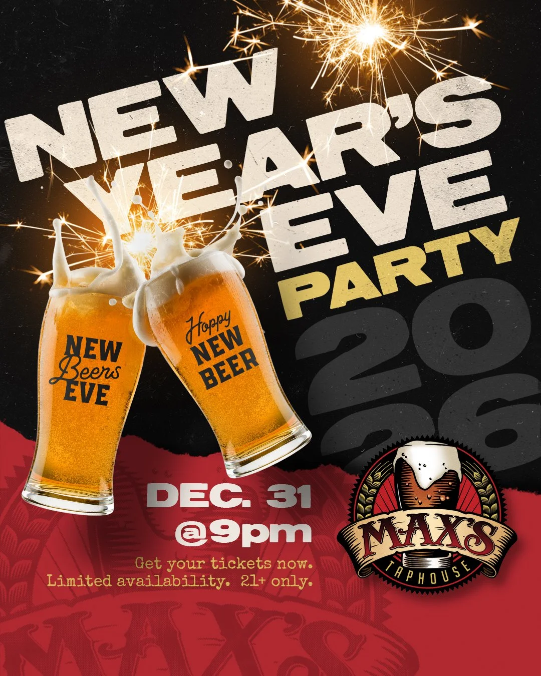 NYE Party at Max's Taphouse
