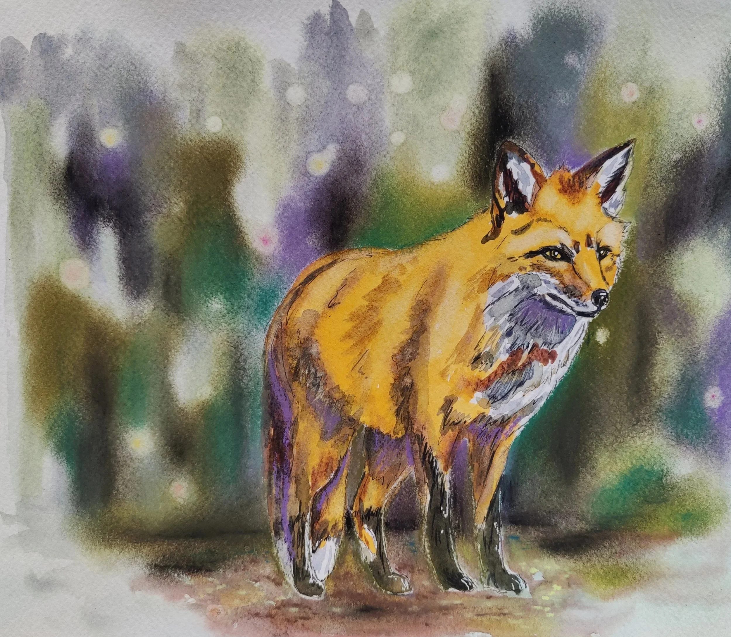 Vixen in the Mist. Sold.