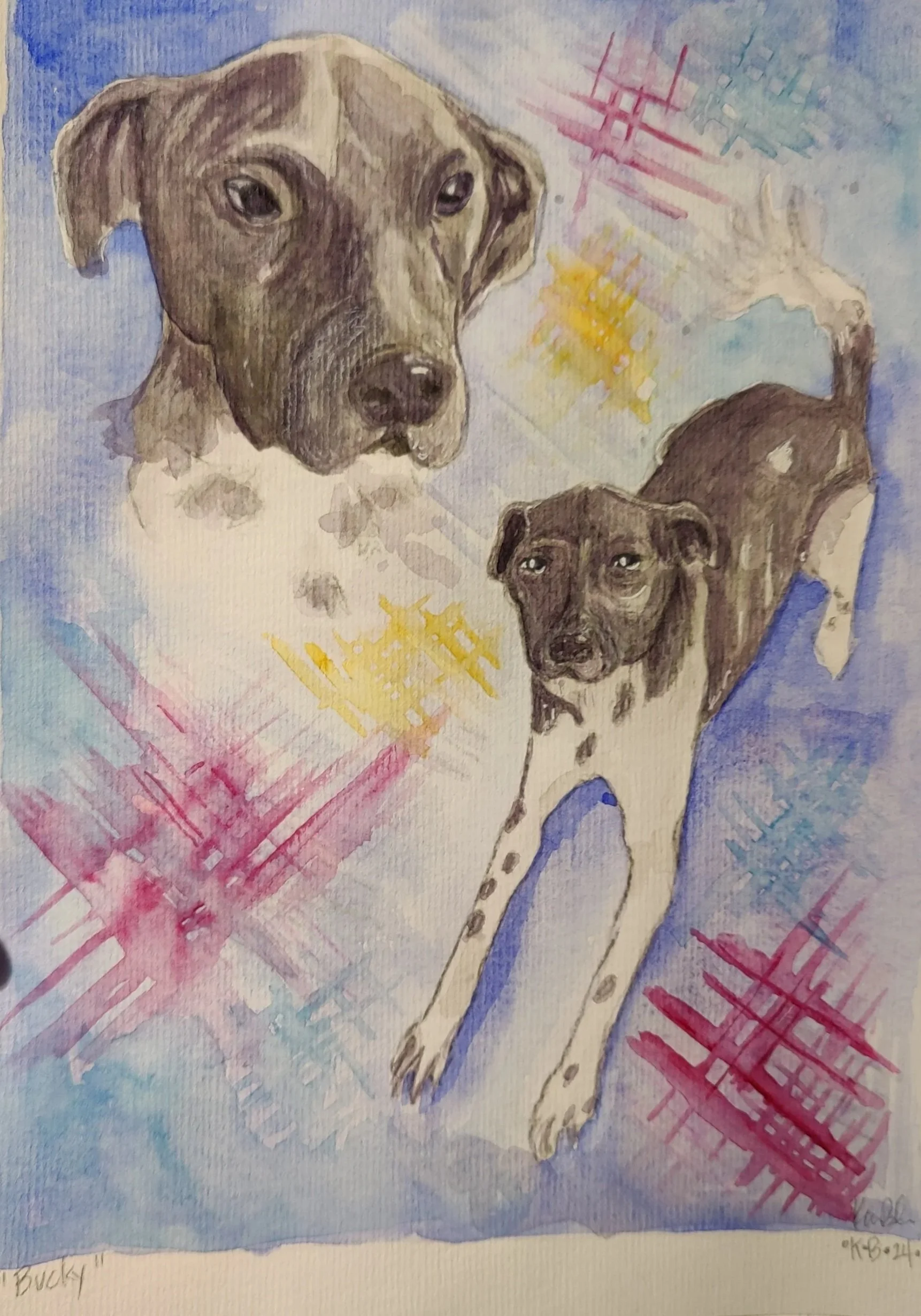 "Bucky" pet portrait. Sold.