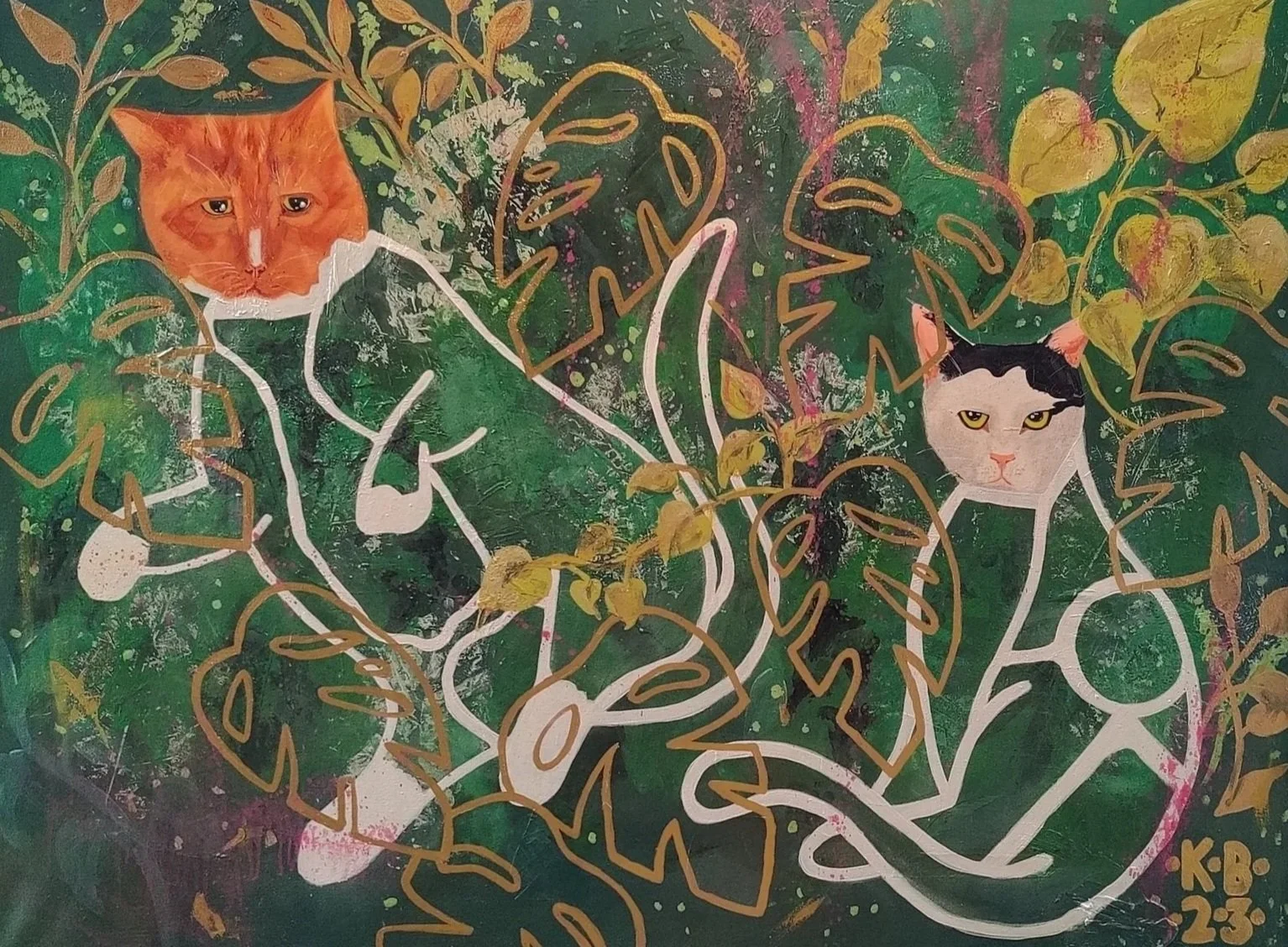 "Apollo and Styx." Pet portrait. Sold.