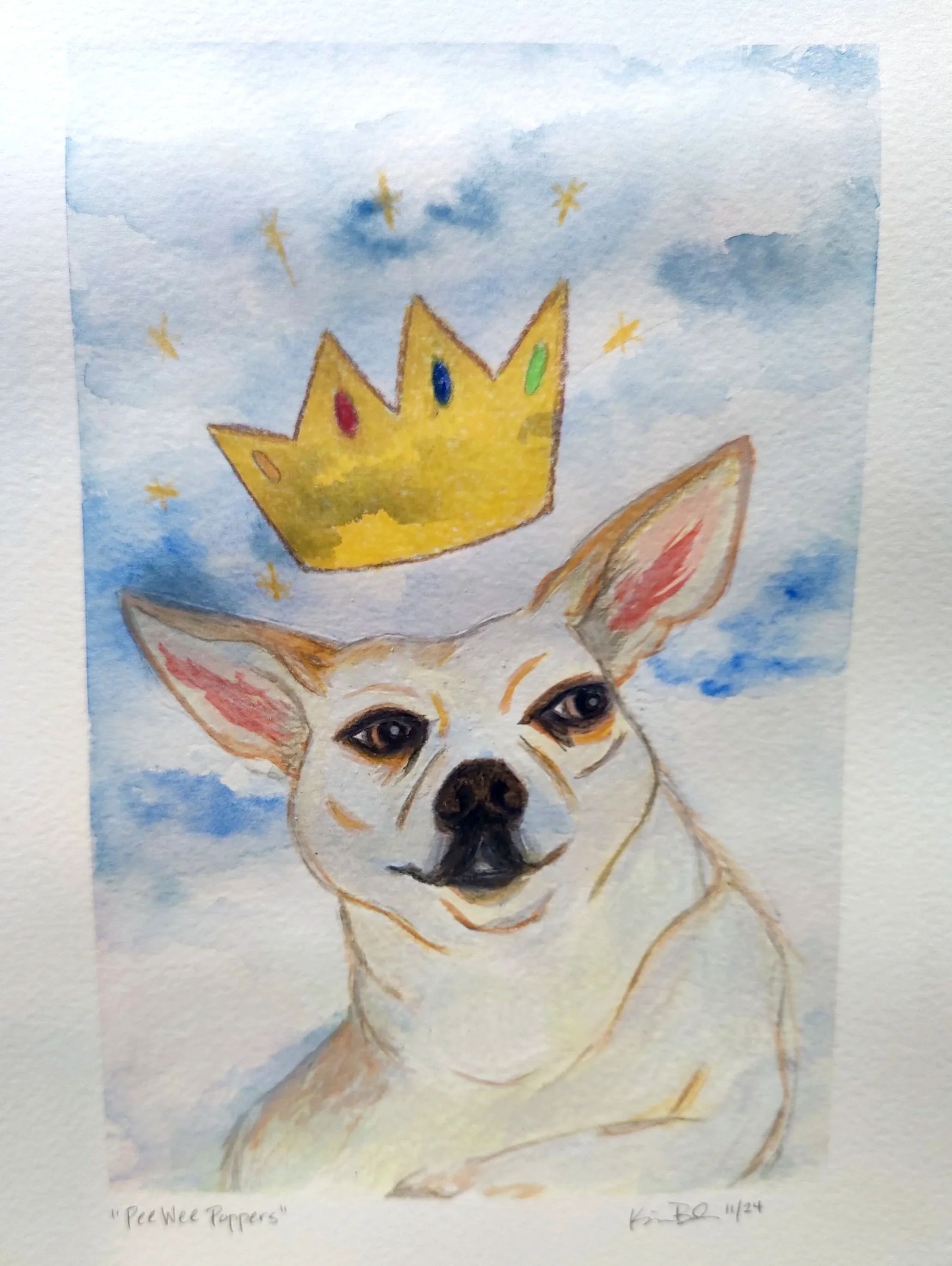 "PeeWee Poppers." Pet portrait. Sold.