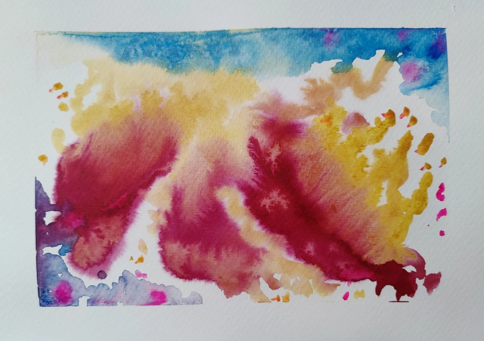 "Phoenix Rising." Watercolor on cotton paper. 14"x11". Unmatted, unframed. $200