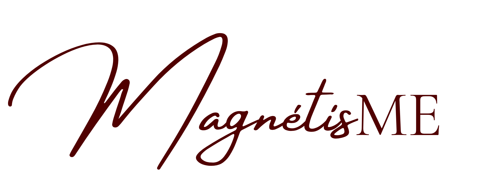 Der Schriftzug ‚MagnétiSE‘ in eleganter, roter Schrift auf schwarzem Hintergrund.
