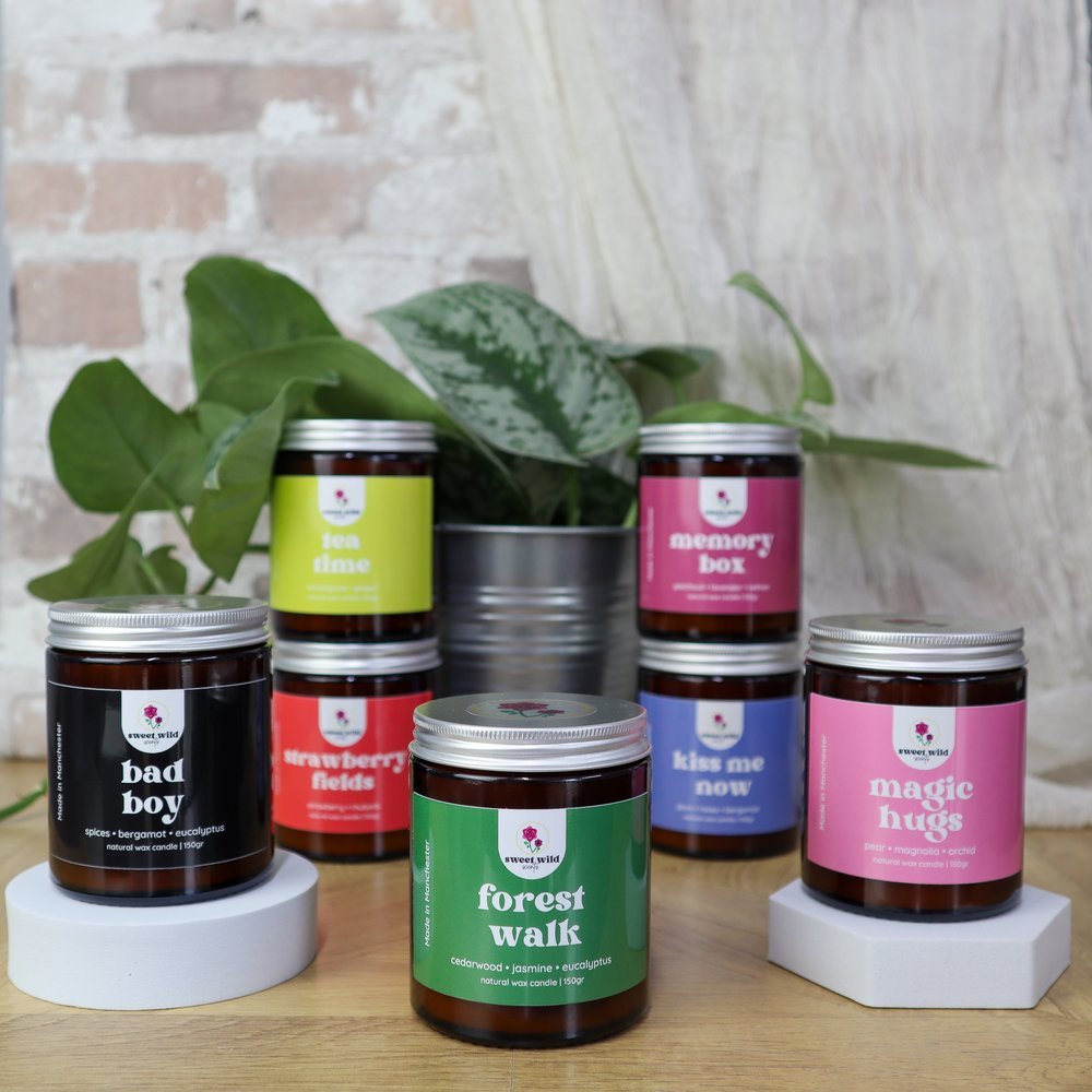 apothecary candles natural wax colourful vibes