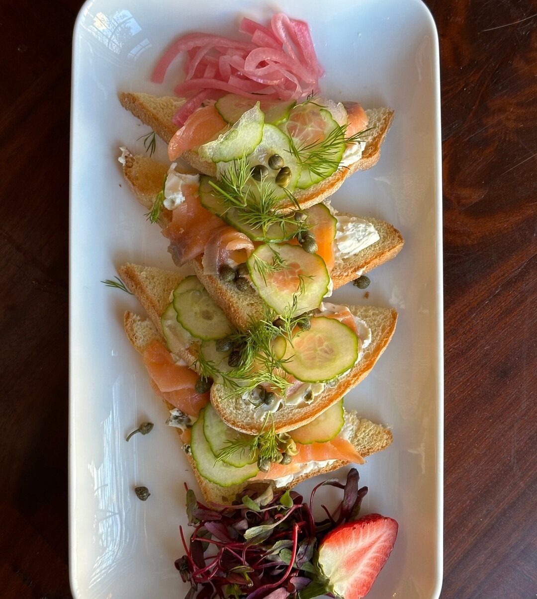 Our Smoked Salmon Toast . . . creamy, crunchy, salty, fresh  #165maine  #maine2024 #newenglandinn #visitmaine #classicinn #eatlocal