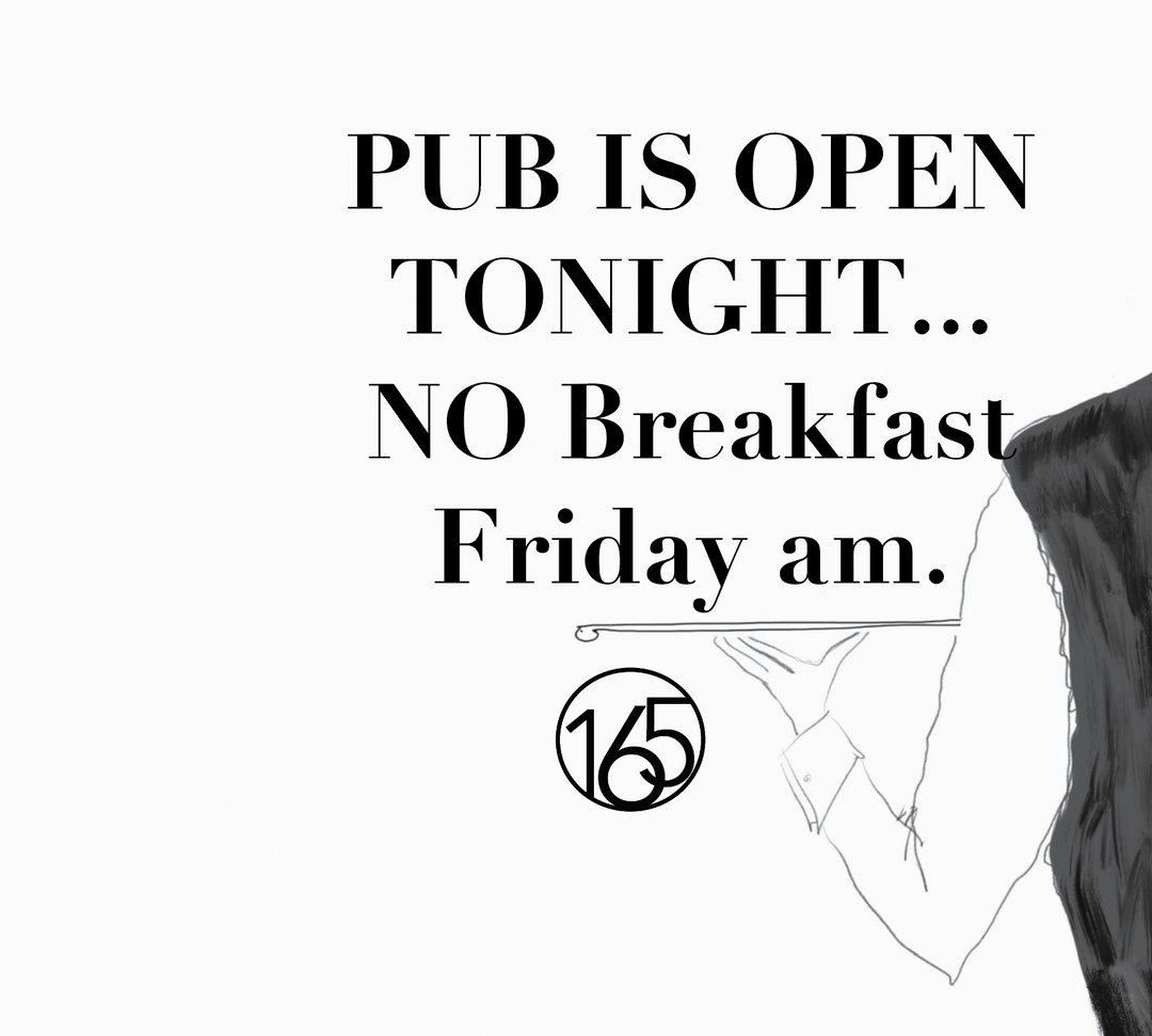We are OPEN tonight in PUB165 - we will have daily posts about our opening hours during construction! #165maine #MaineSpring  #maine2024 #newenglandinn #visitmaine #classicinn #ahhhtheroof