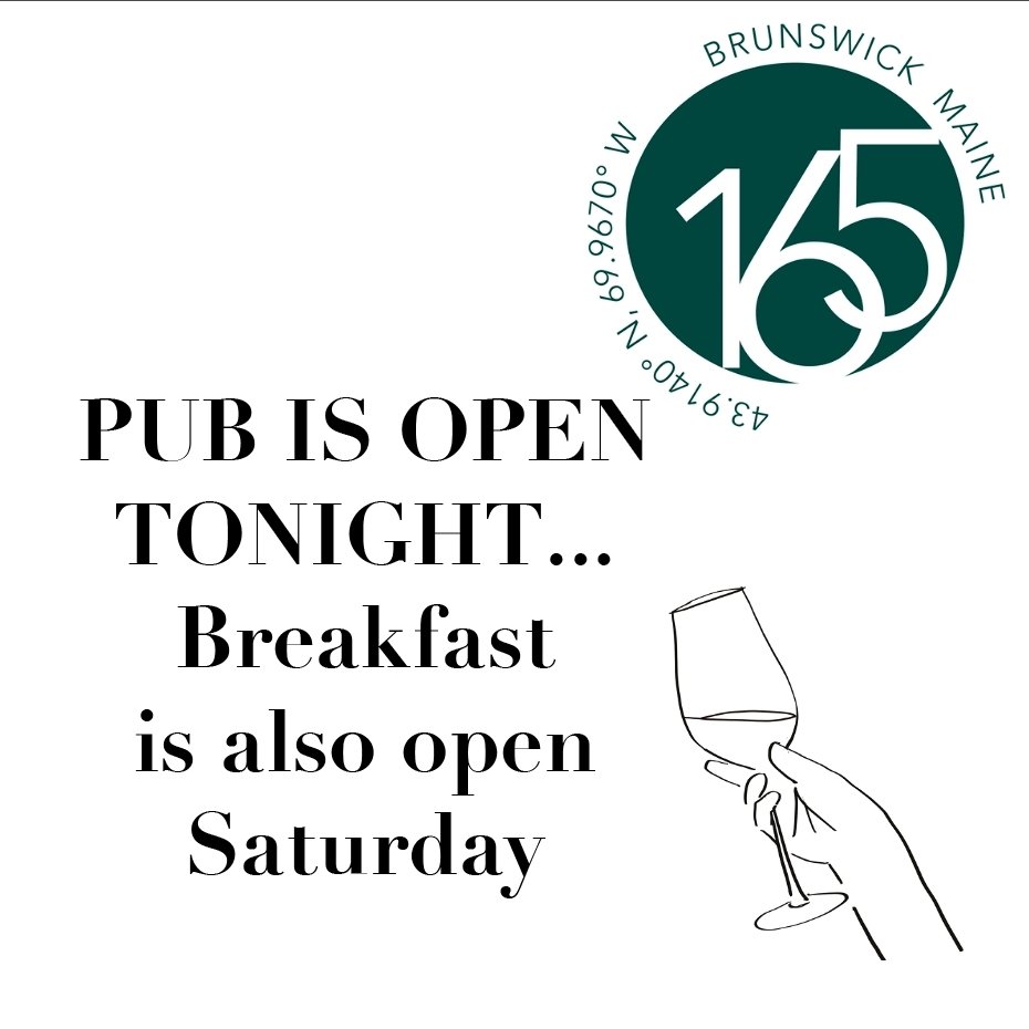PUB165 is open tonight! And we might even have some sunshine for the porch!