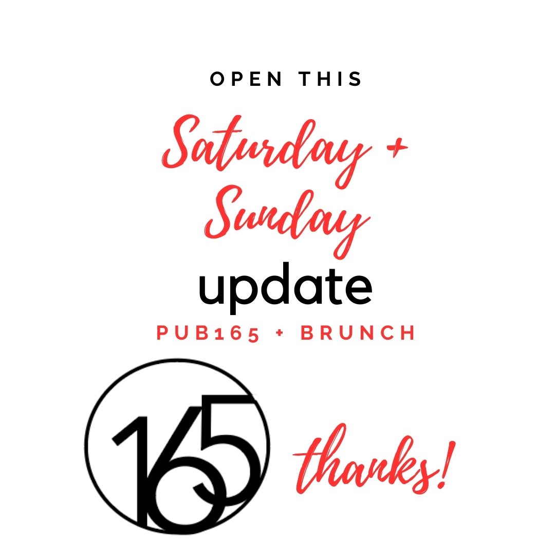 Work has begun on the roof - but we are open this Saturday/Sunday! Join us in PUB165 or Brunch tomorrow!