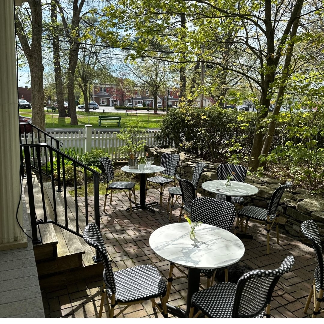 Summer is almost here! Come by and savor Chef Stacie's fare! New patio furniture - sweet tables and chairs await you! More to come! Join us! #Mainesummer2024 #BrunswickMaine #Sipwine #classicinn #classicporch #villagegreen