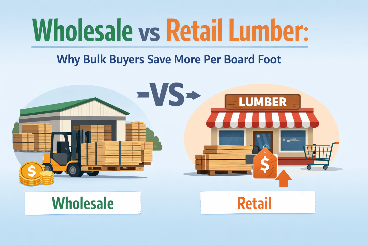 Wholesale vs Retail Lumber: Why Bulk Buyers Save More Per Board Foot