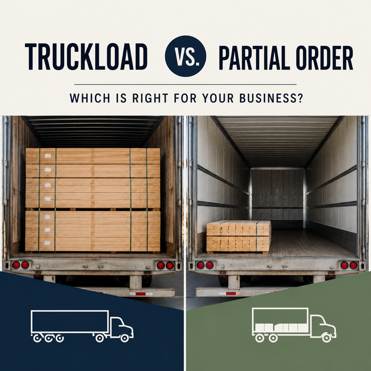 Truckload vs. Partial Lumber Orders: Which Is Right for Your Business?