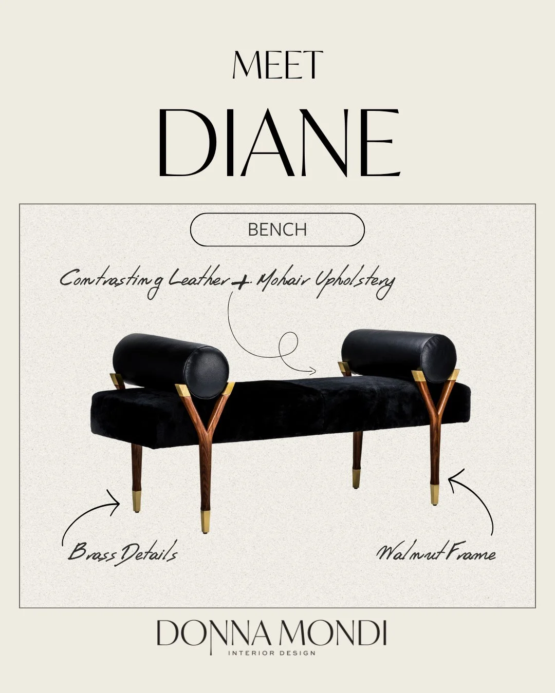 Meet Diane from our EnVie collection 👑⁠
⁠
Named after Diane de Poitiers - the mistress of King Henry II, slowly killed herself by drinking Renaissance elixirs of gold meant to preserve her flawless beauty. The Diane bench with its abundance of gold 