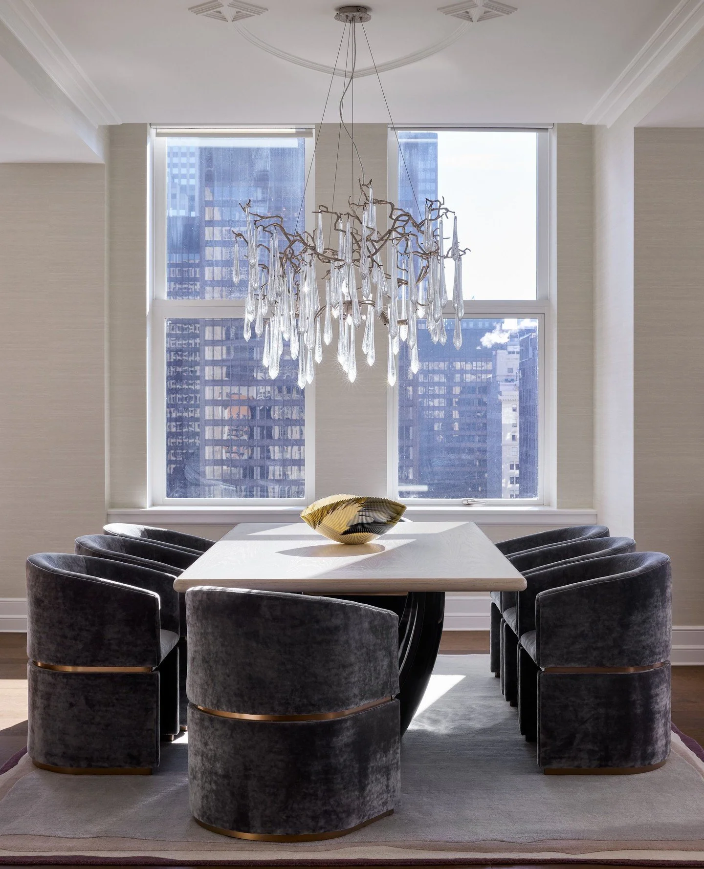 // MODERN GLAMOUR //⁠
⁠
I think "glam" gets a bad wrap - thank you ZGallerie. But what can be wrong with a word whose synonyms are "allure, enchantment, facination"? ⁠
⁠
So I'll stick with Modern Glamour for this dining room in an