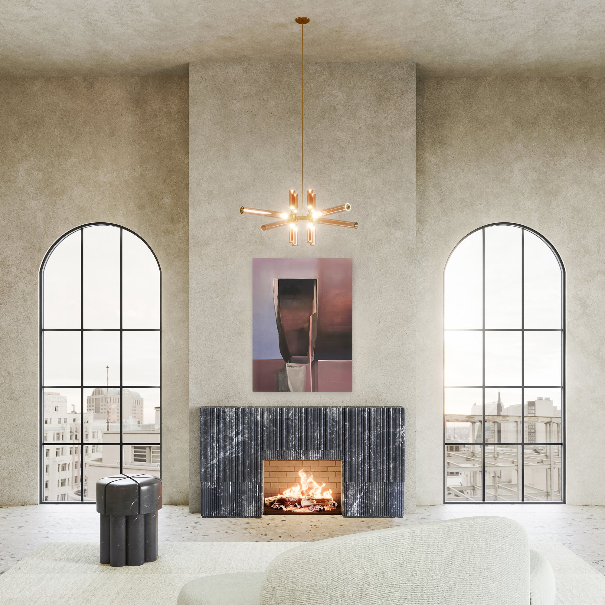 Mondi, Fireplace, Fireplace Surround, Mixologist, Obsidian Marble