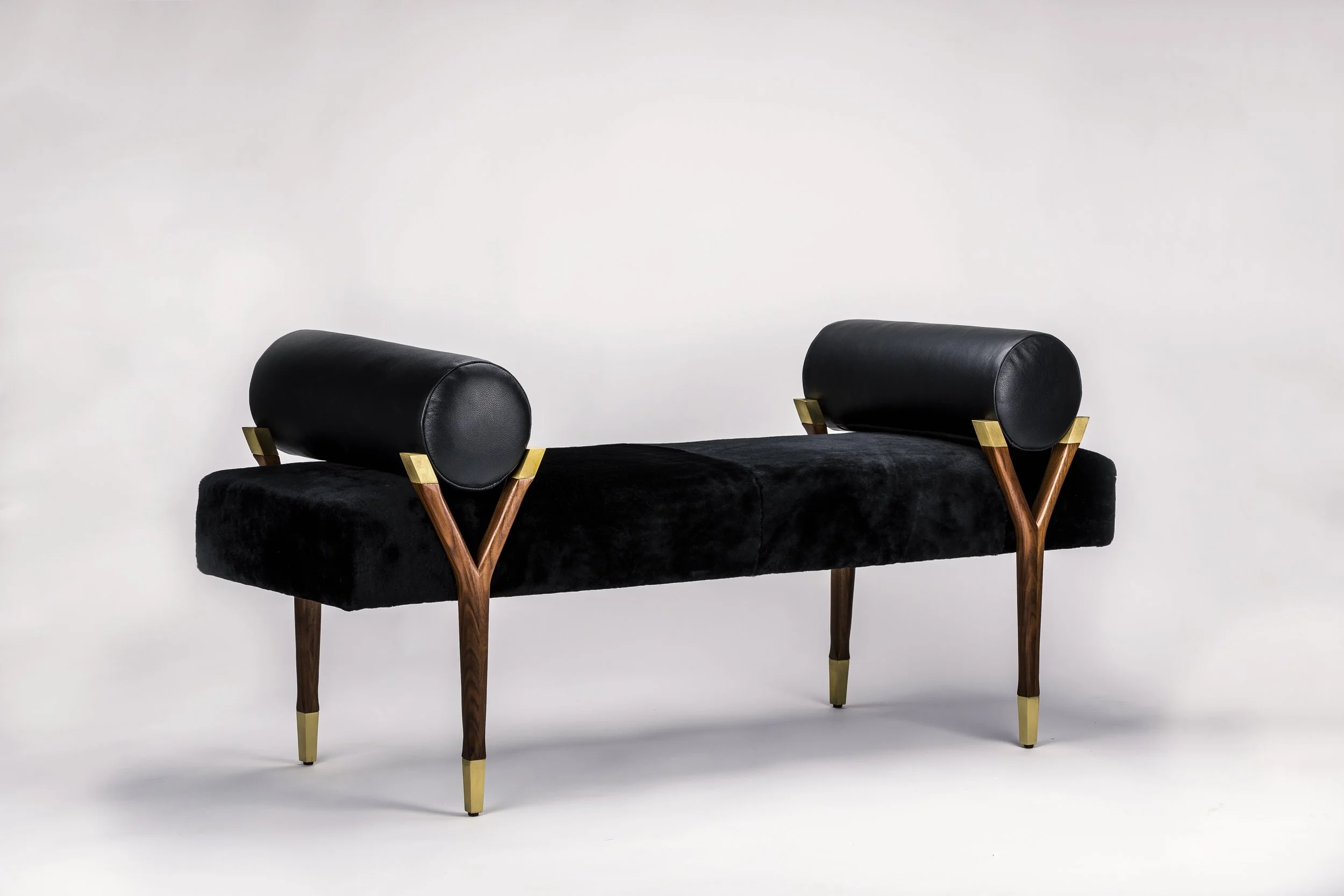 Mondi, Bench, EnVie, Bespoke, Velvet, Leather, Wood, Brass, Custom, Gold, Denver, Chicago, Modern