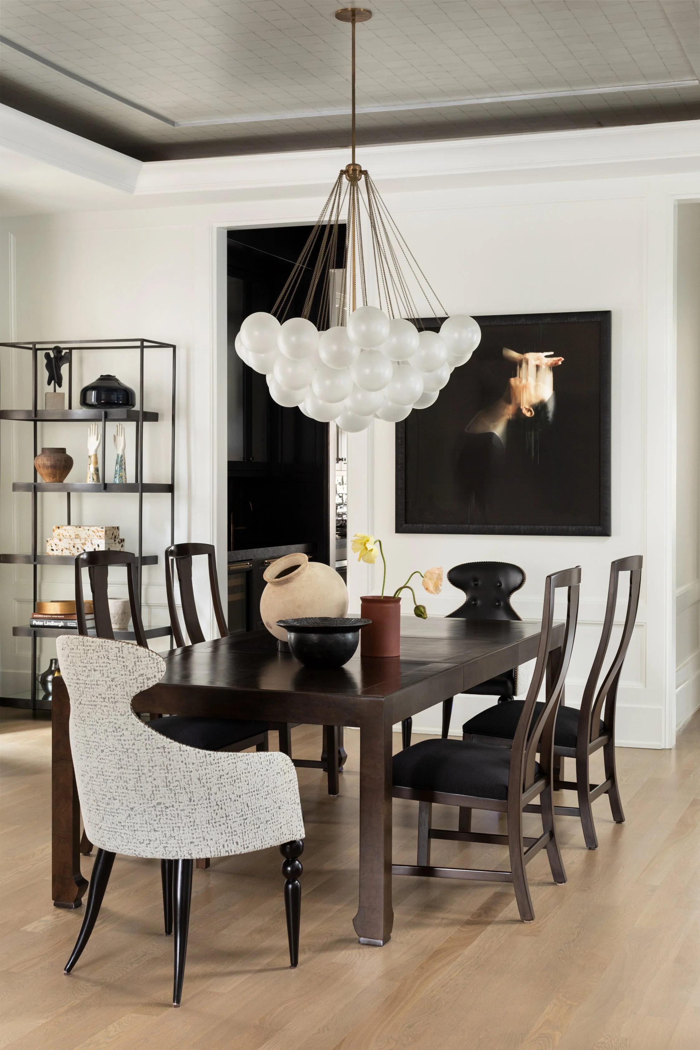 Mondi, Interior Design, Denver, Colorado, Chicago, Illinois, Luxury Residential Interior Design, Luxury Interior Design Firm, New Construction, Modern, Luxury, Dining Room, Statement Lighting, Dining Room, Formal Dining