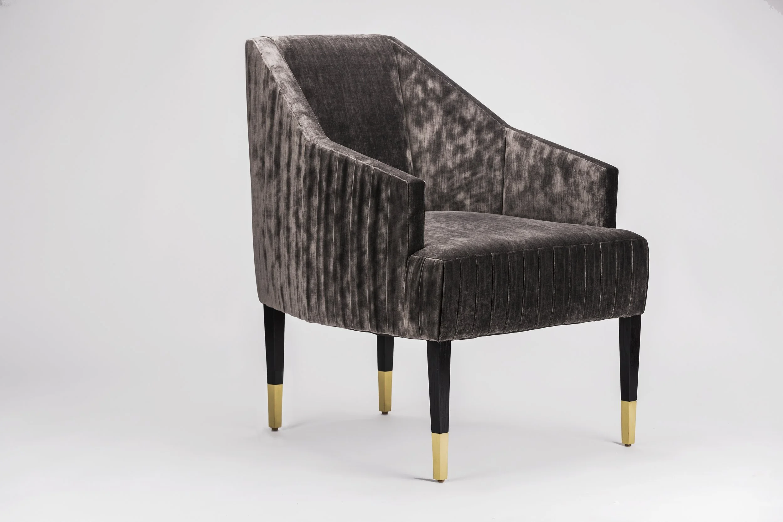Mondi, EnVie, Bespoke, Custom, Denver, Chicago, Modern, Agnes, Chair, Velvet, Brass, Gold
