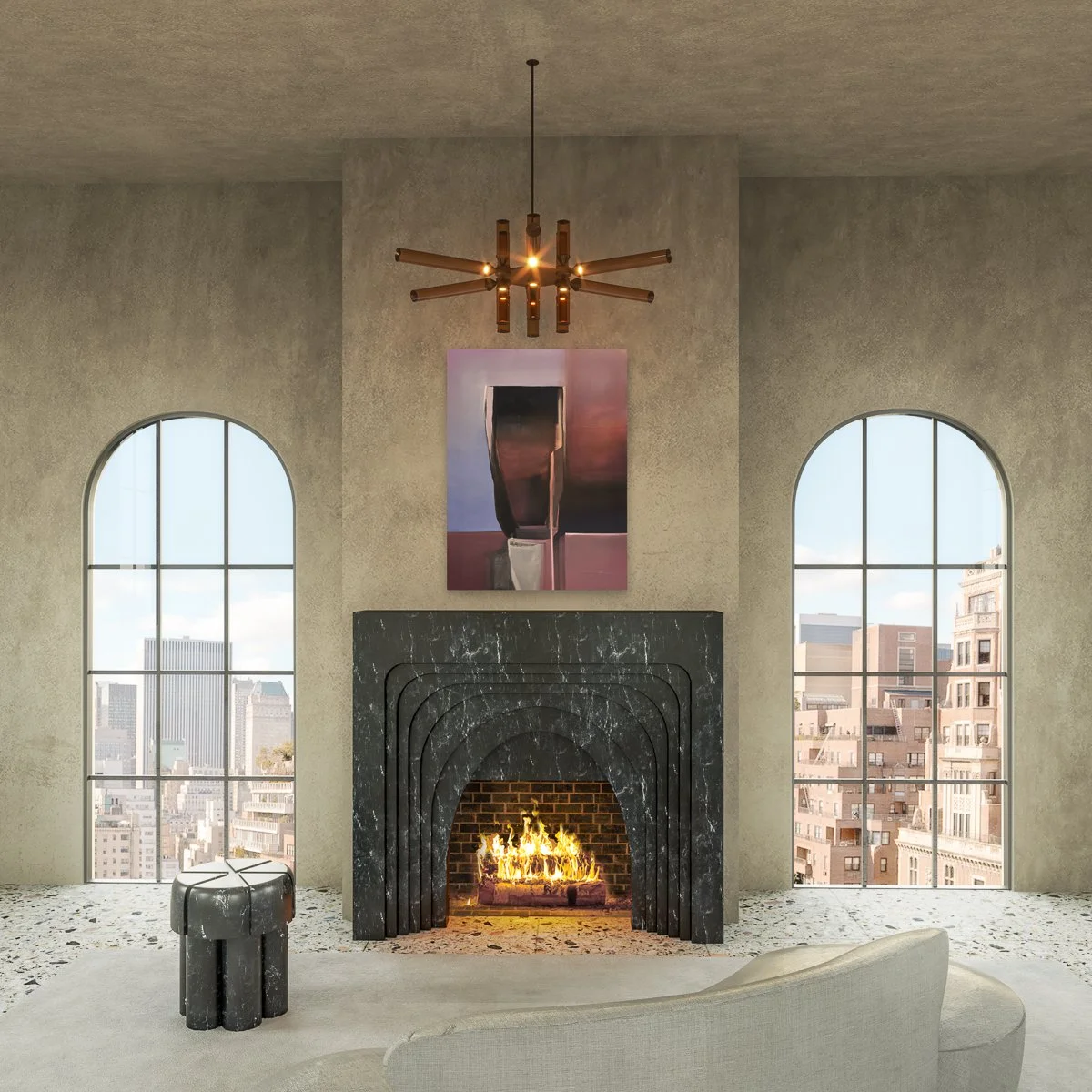 Mondi, The Optimist, Fireplace, Breccia Nero Marble, Material