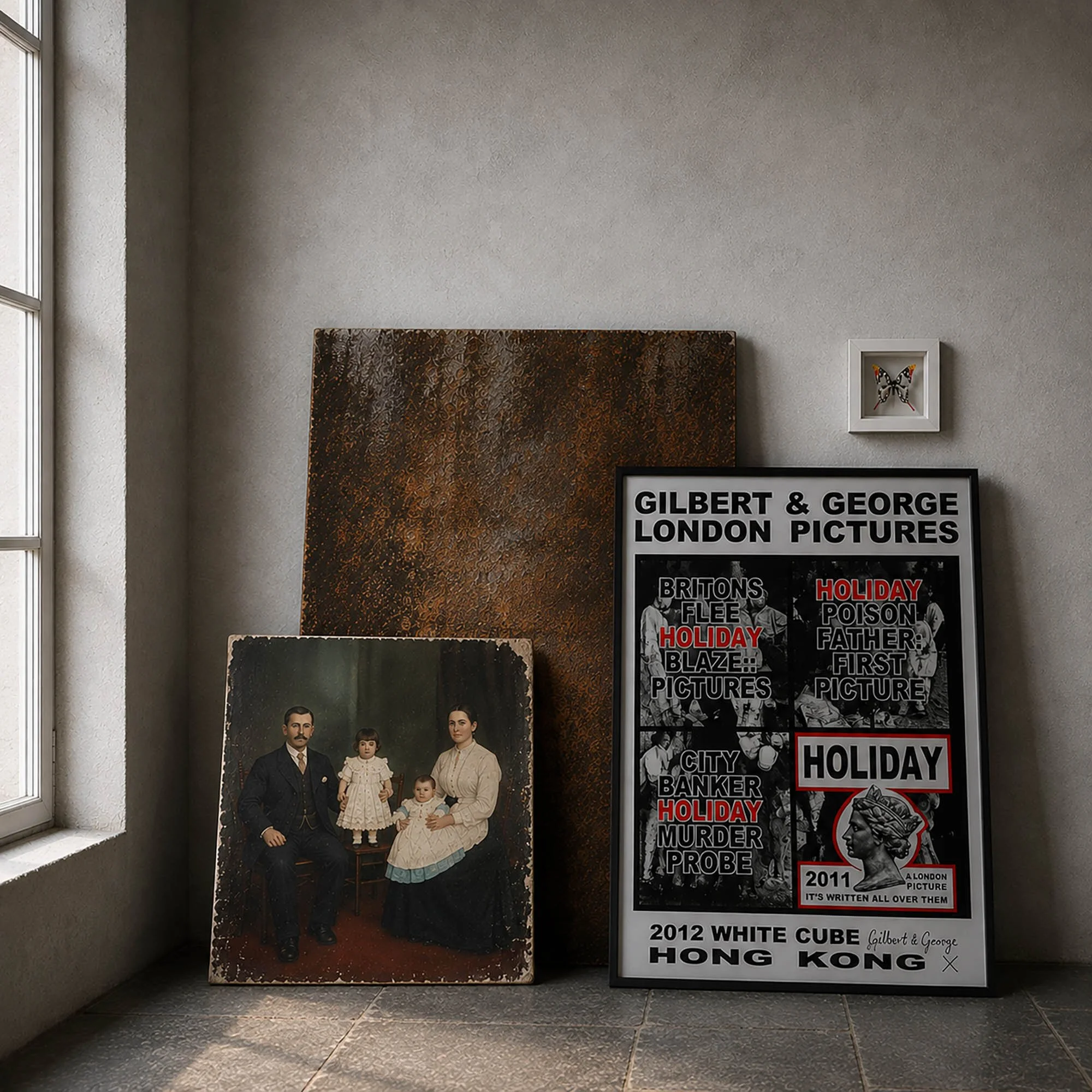 Eclectic collection of vintage and contemporary artworks