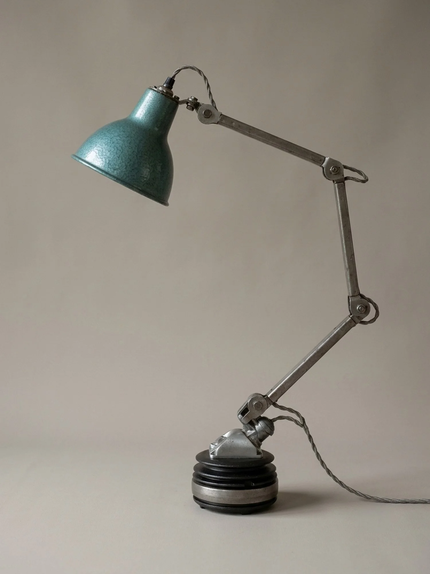 Vintage Articulated Industrial Machinist Desk Lamp
