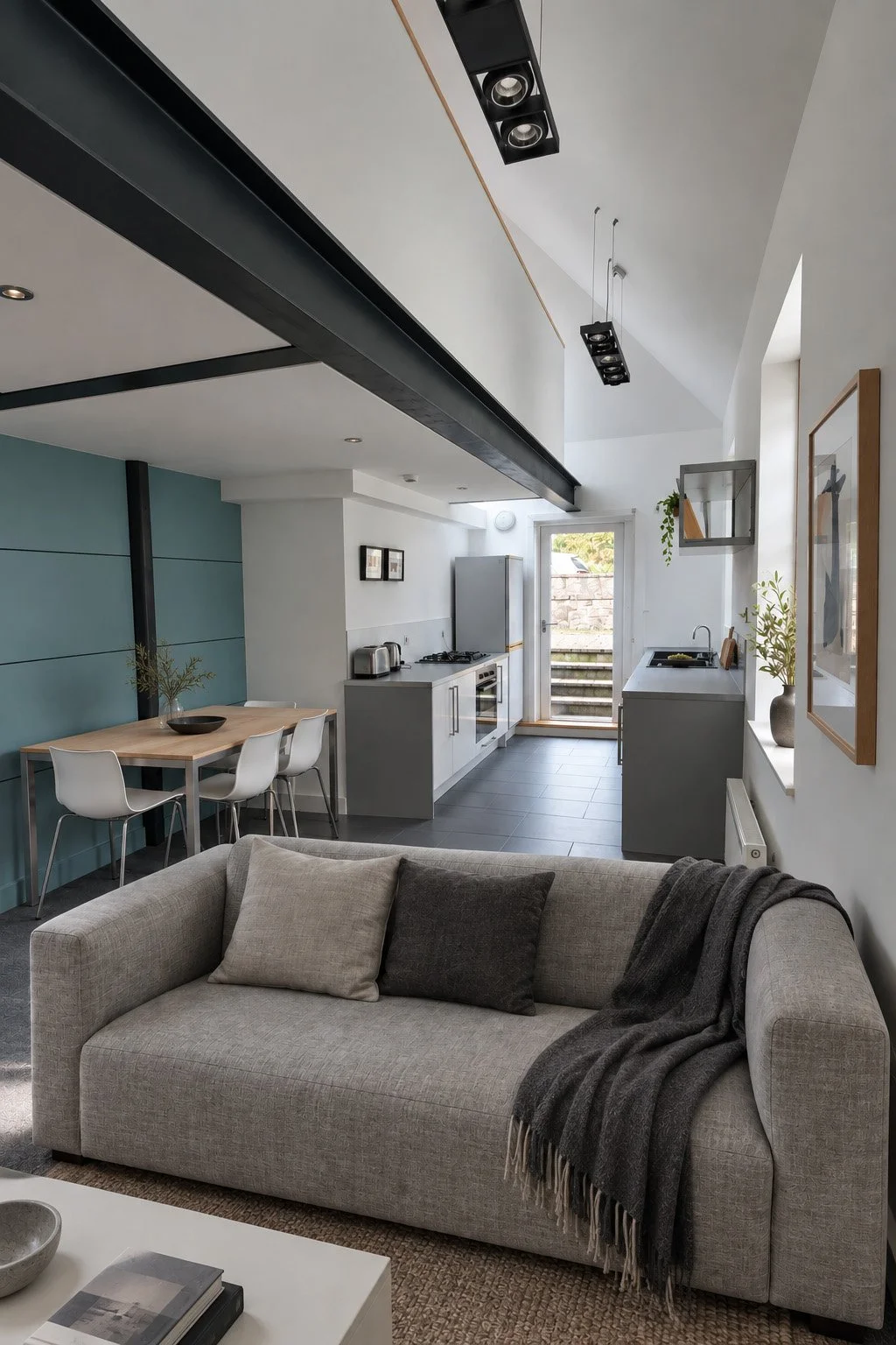 Contemporary Winding Steel and Glass Staircase