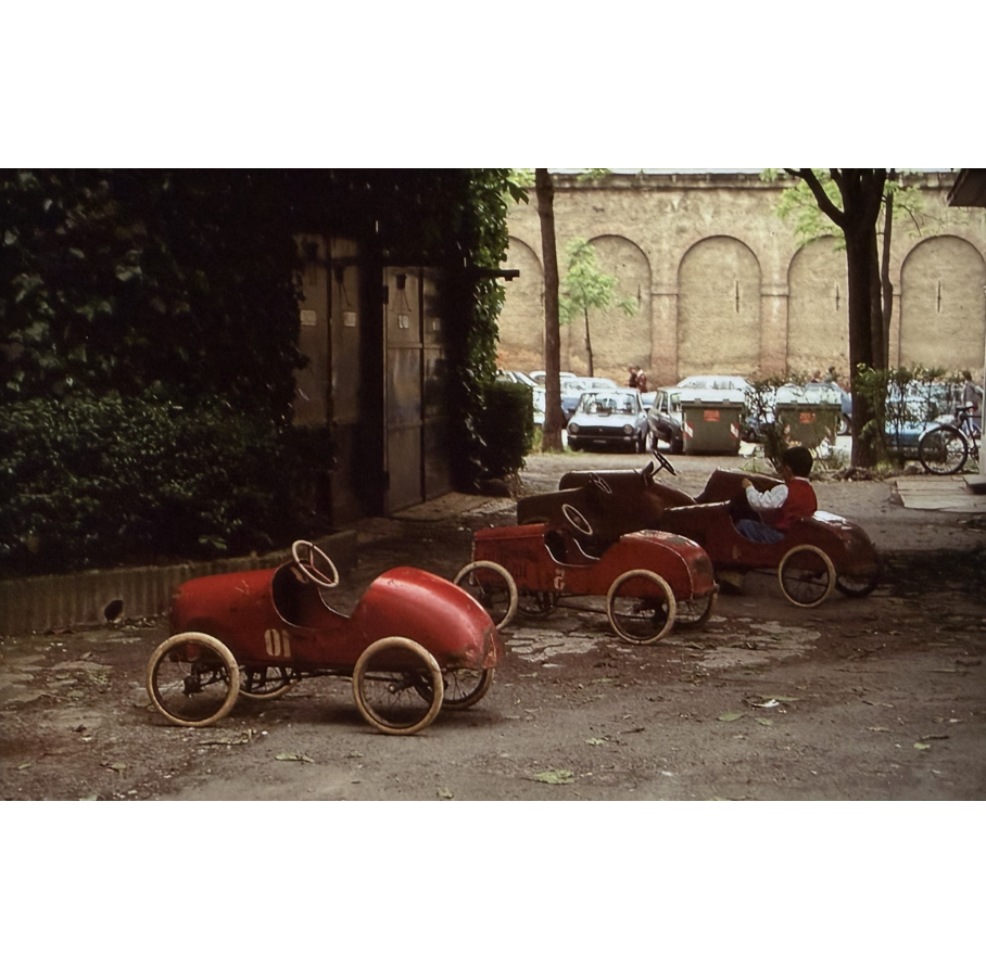 "Pedal Car" Color photo approximately 4" x 6" , matted, NFS.