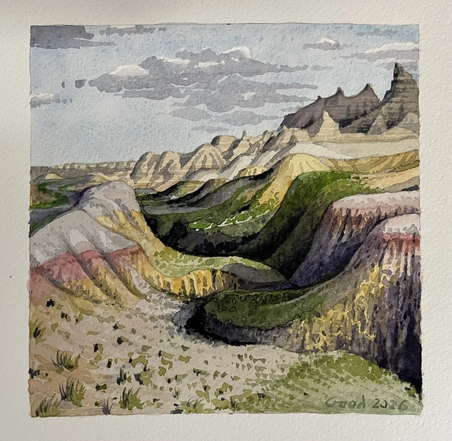 "Badlands"
6" x 6" transparent watercolor