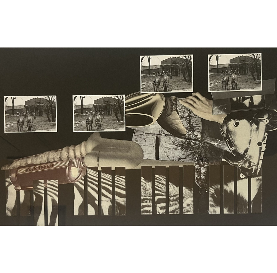 "Lincoln Park" Black and white photo collage.  Matted and framed 14" x 9"  NFS