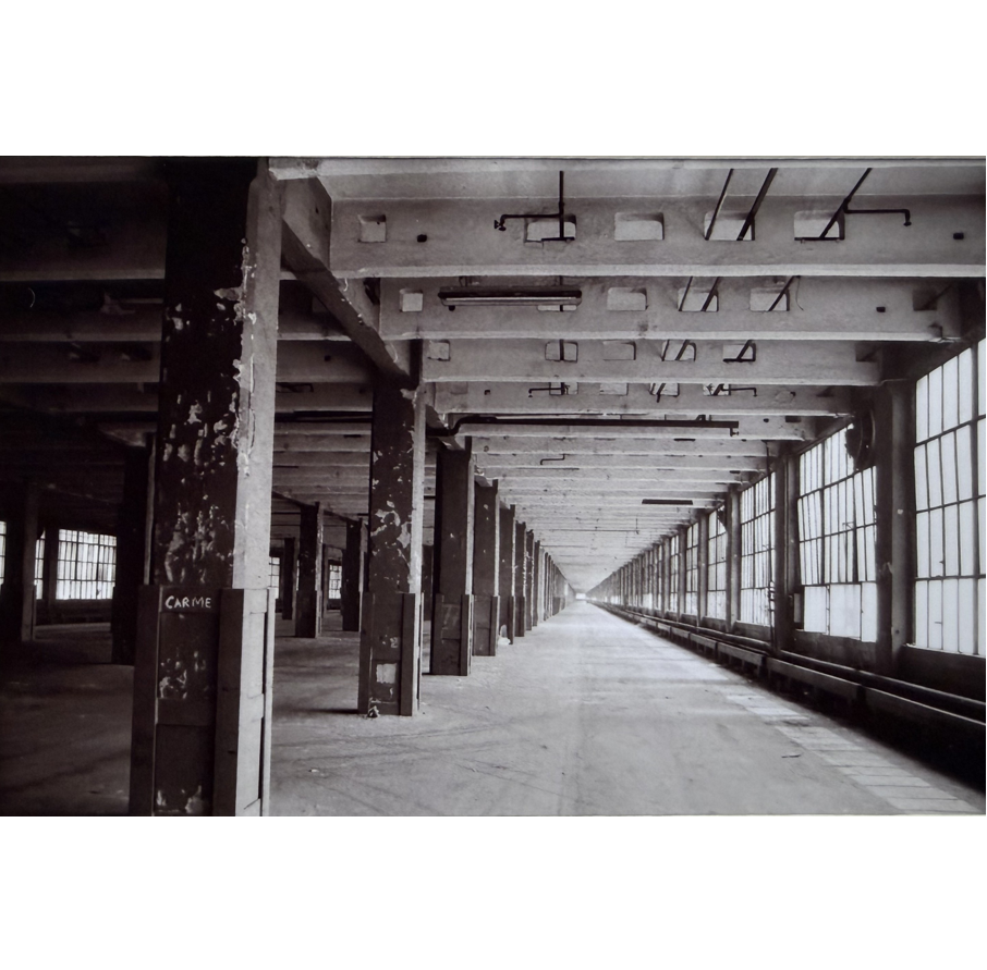 "Assembly Floor" Black and white photo approximately 4" x 6" , matted, NFS.