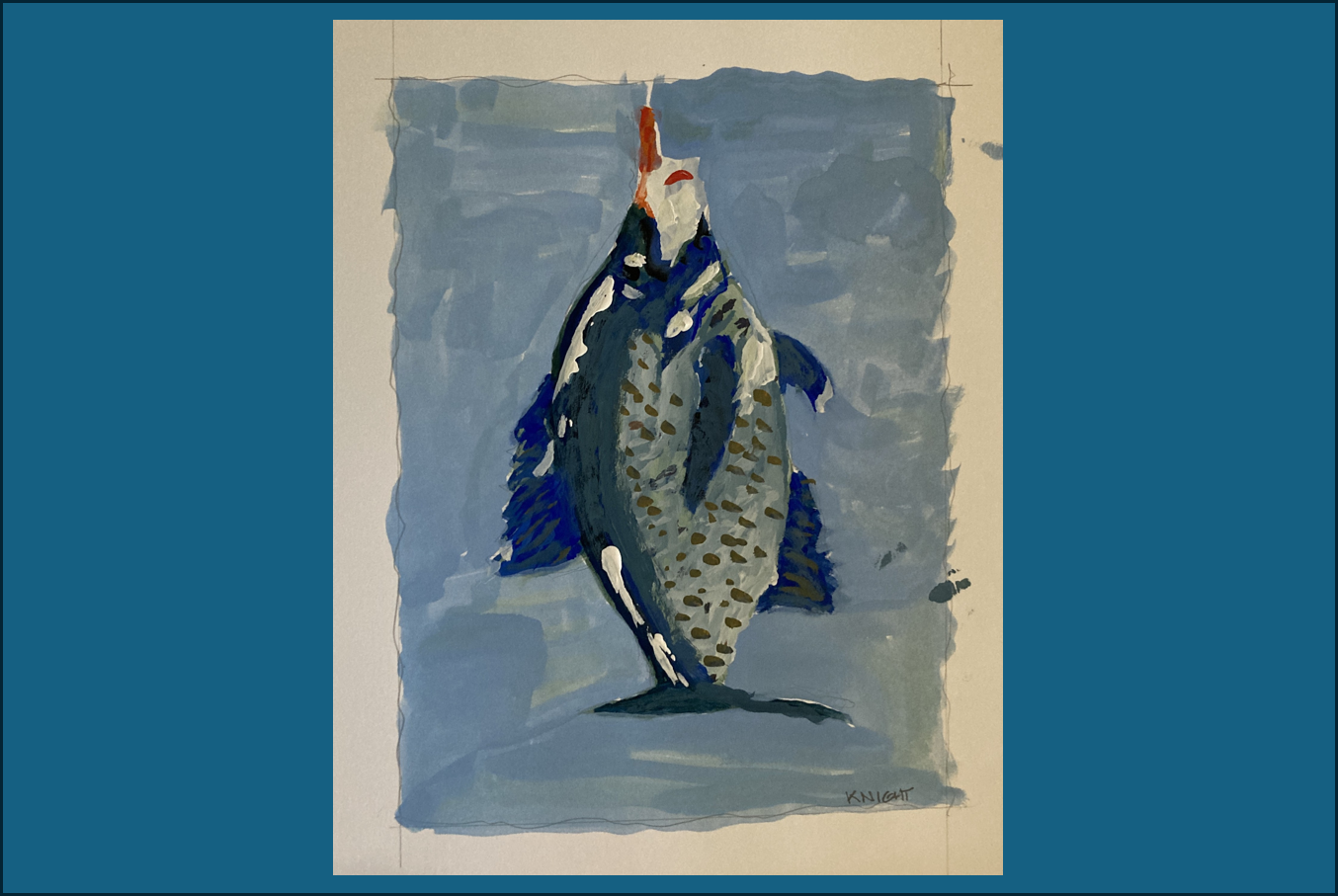 "Crappie"   11" x 14"   Gouache 
$150 , gallery purchase only.