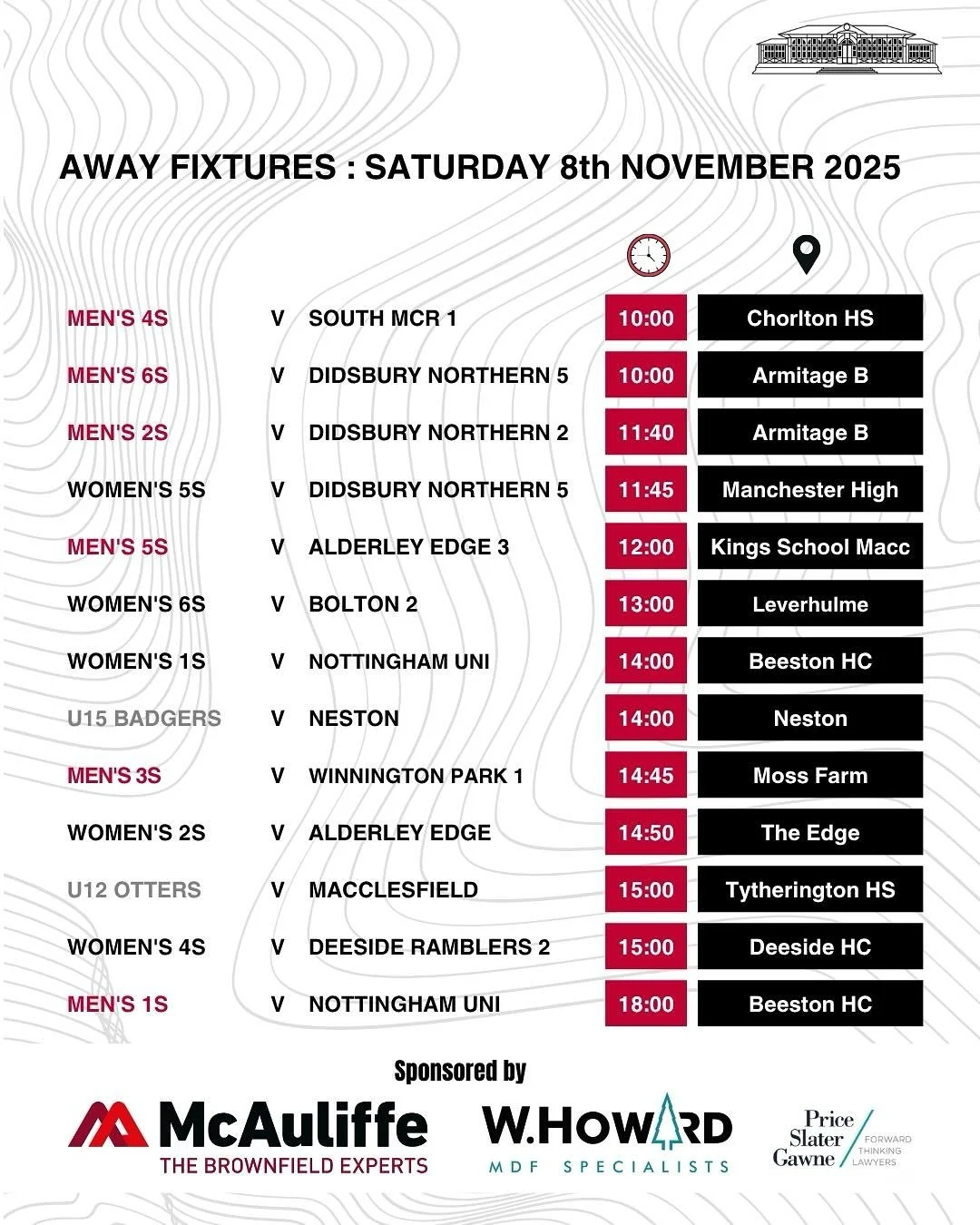 FIXTURES

This weekend we have an incredible 33
 teams playing across Saturday and Sunday 💥

Let&rsquo;s take a moment to appreciate the (often unseen) massive effort it takes to get these teams coordinated, supported and on the pitch - a huge THANK