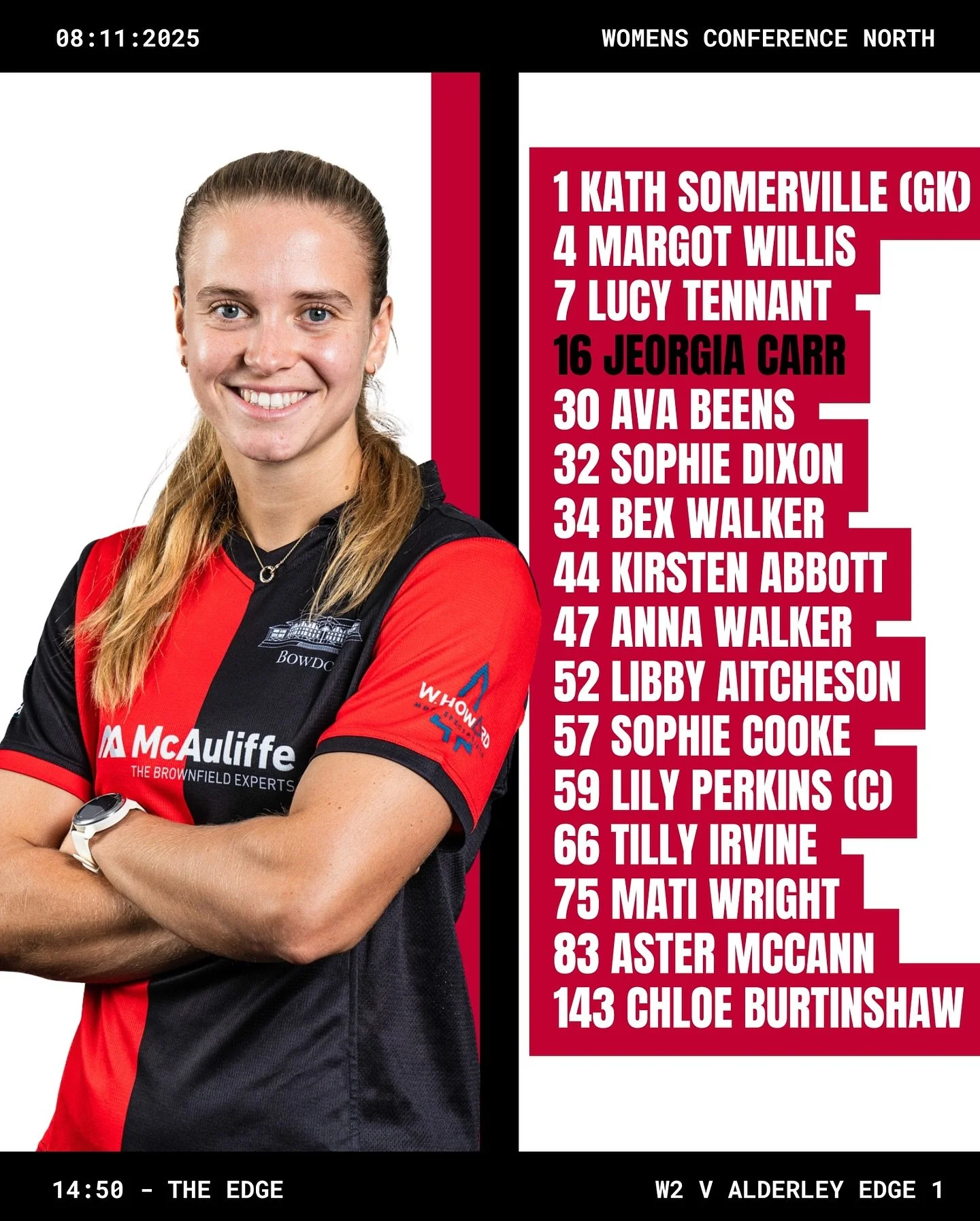 Derby day! Good luck to our L2s today ❤️🖤 It&rsquo;s a top of the table clash against local rivals Alderley Edge.

#redandblackattack #oneclubasoneteam