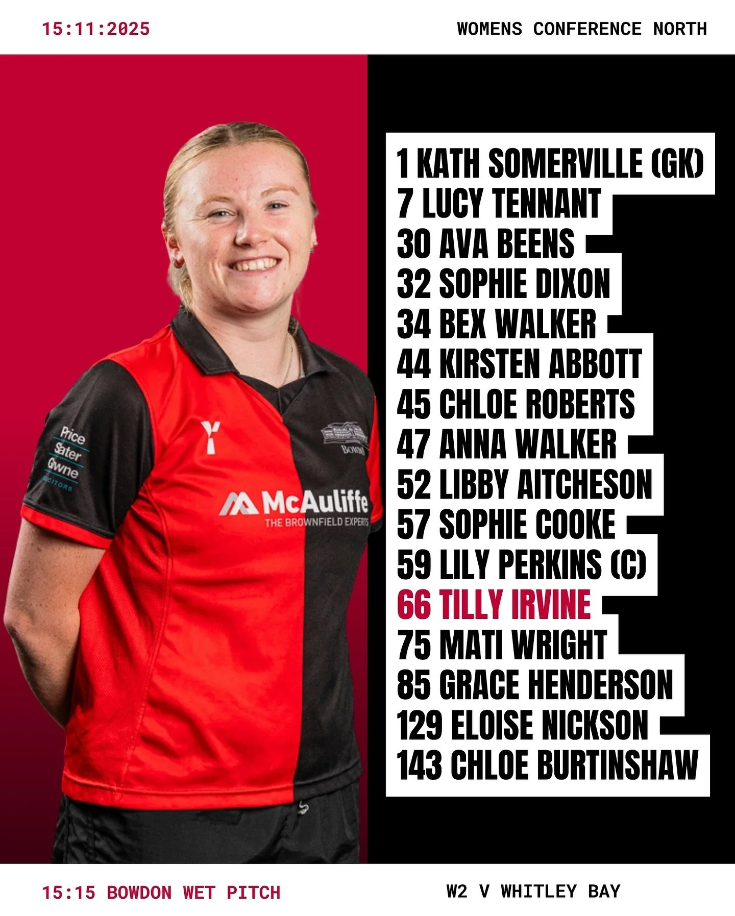 Our L2s take on Whitley Bay at home on the wet pitch at 15:15 today. Come and show your support! ❤️🖤

#redandblackattack #oneclubasoneteam