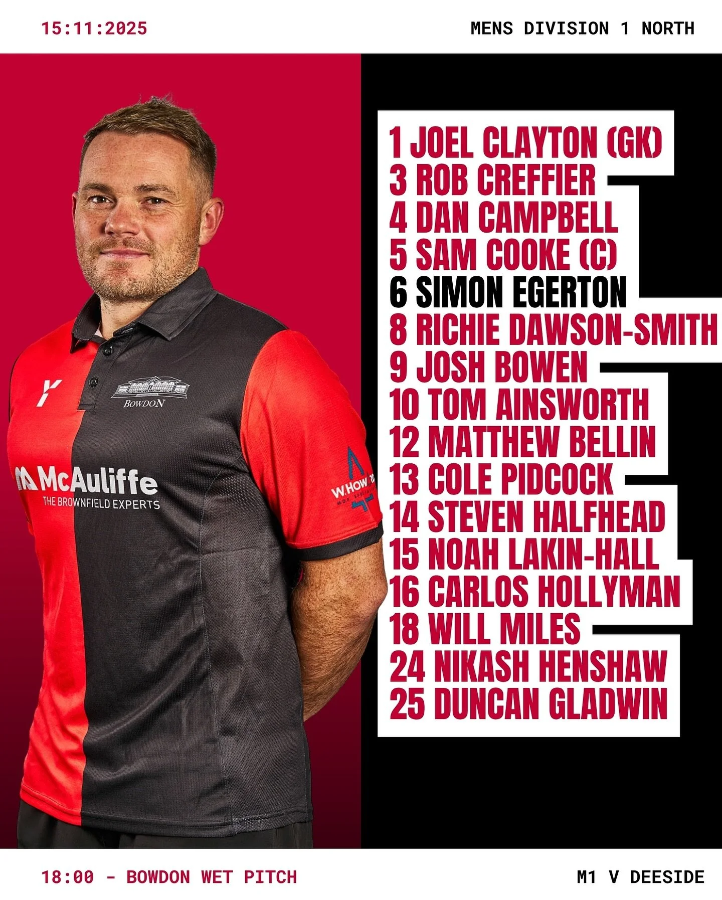 Match day! Our M1s play at home on the wet pitch today at 6pm. For those coming to support, if you can walk please do, if you are driving please be aware that the car park may be very busy. There is additional parking at Bowdon Church School around t