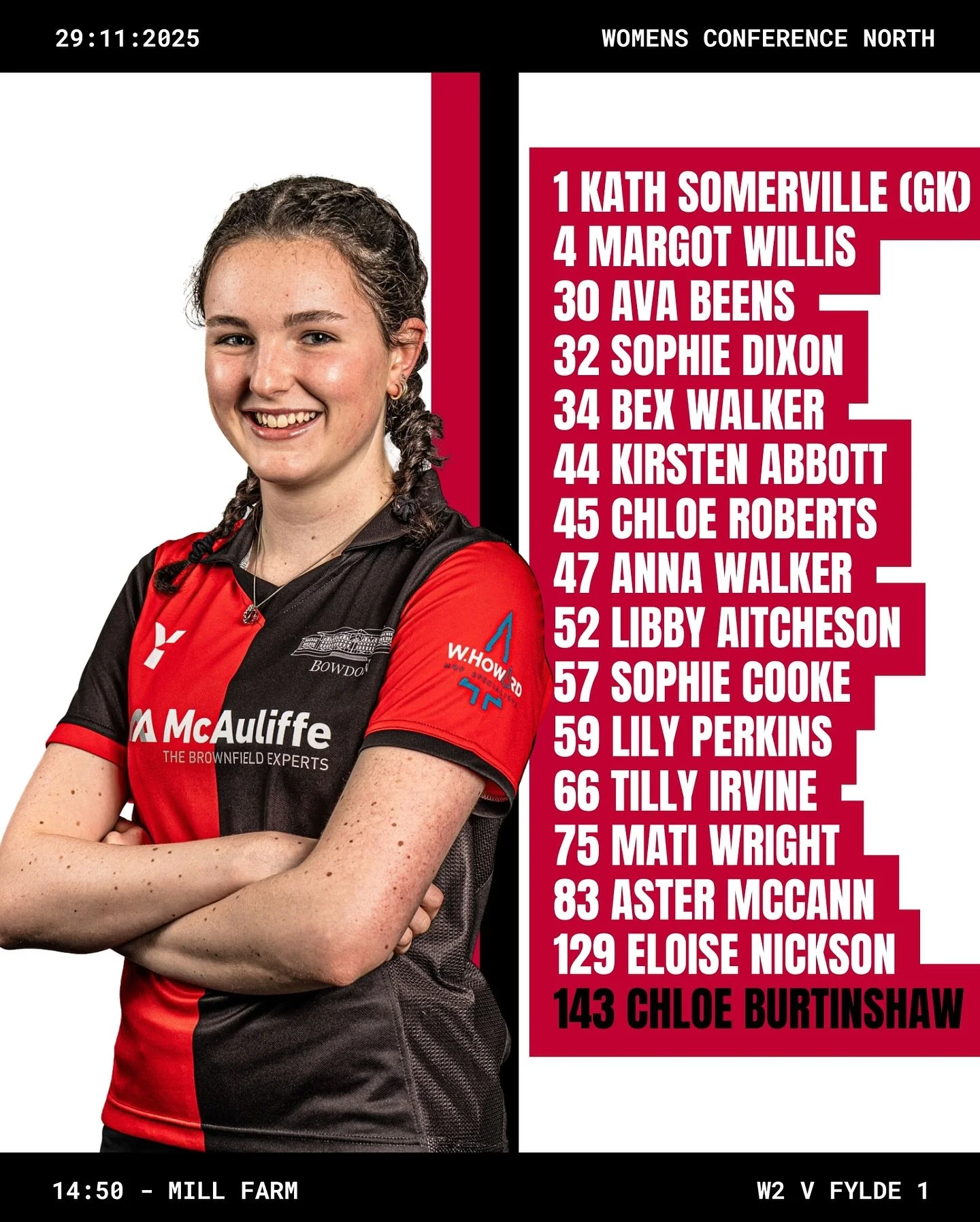 Good luck to our L2s playing away at Fylde today. Last game of the half season, let&rsquo;s make it count ladies ❤️🖤