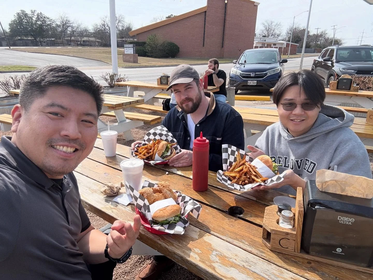 John and Stephen have joined our church community. After the membership class, we enjoyed a delicious lunch together. They also share a &ldquo;Community Builder&rdquo; identity.