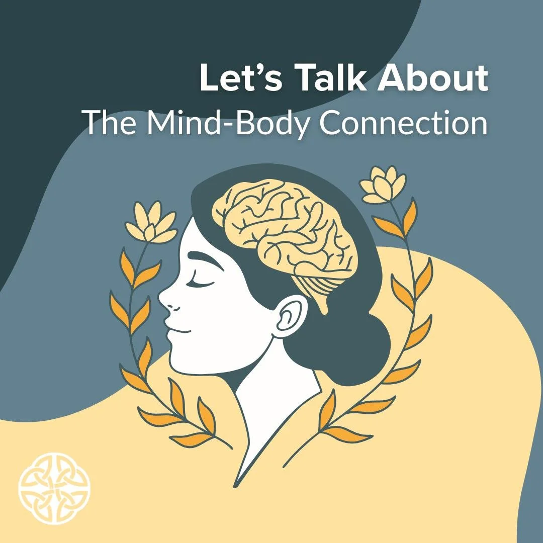 Our minds and bodies are always in conversation, and what affects one often impacts the other. 🌿

Noticing the connection can help you care for both:
✨ Stress might show up as headaches or tension
✨ Anxiety might show up in your heart or breathing
✨