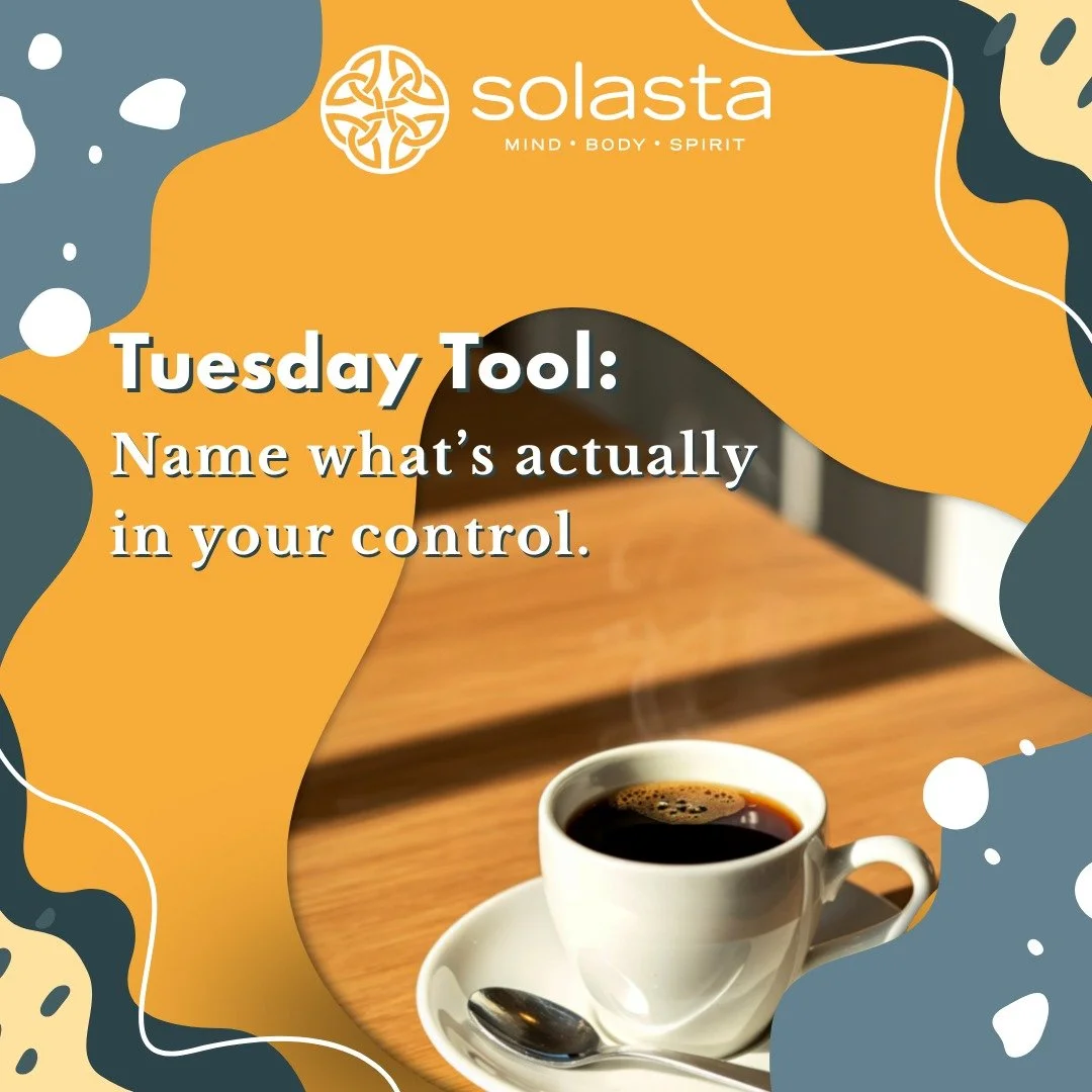 When things feel overwhelming, your brain can start trying to solve everything at once.

Try this quick grounding tool:
&bull; Name one thing you can control today
&bull; Name one thing you can influence
&bull; Name one thing you need to let go of fo