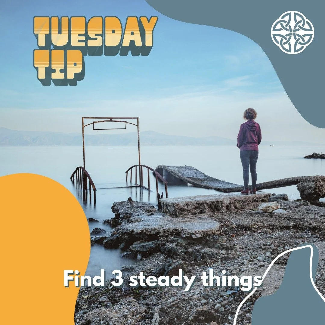 When everything feels chaotic, your nervous system looks for stability.

Try this:
Pause and find 3 steady things around you.
Something unmoving. Something consistent. Something predictable.

A wall. Your breath. The ground under your feet.

Stabilit