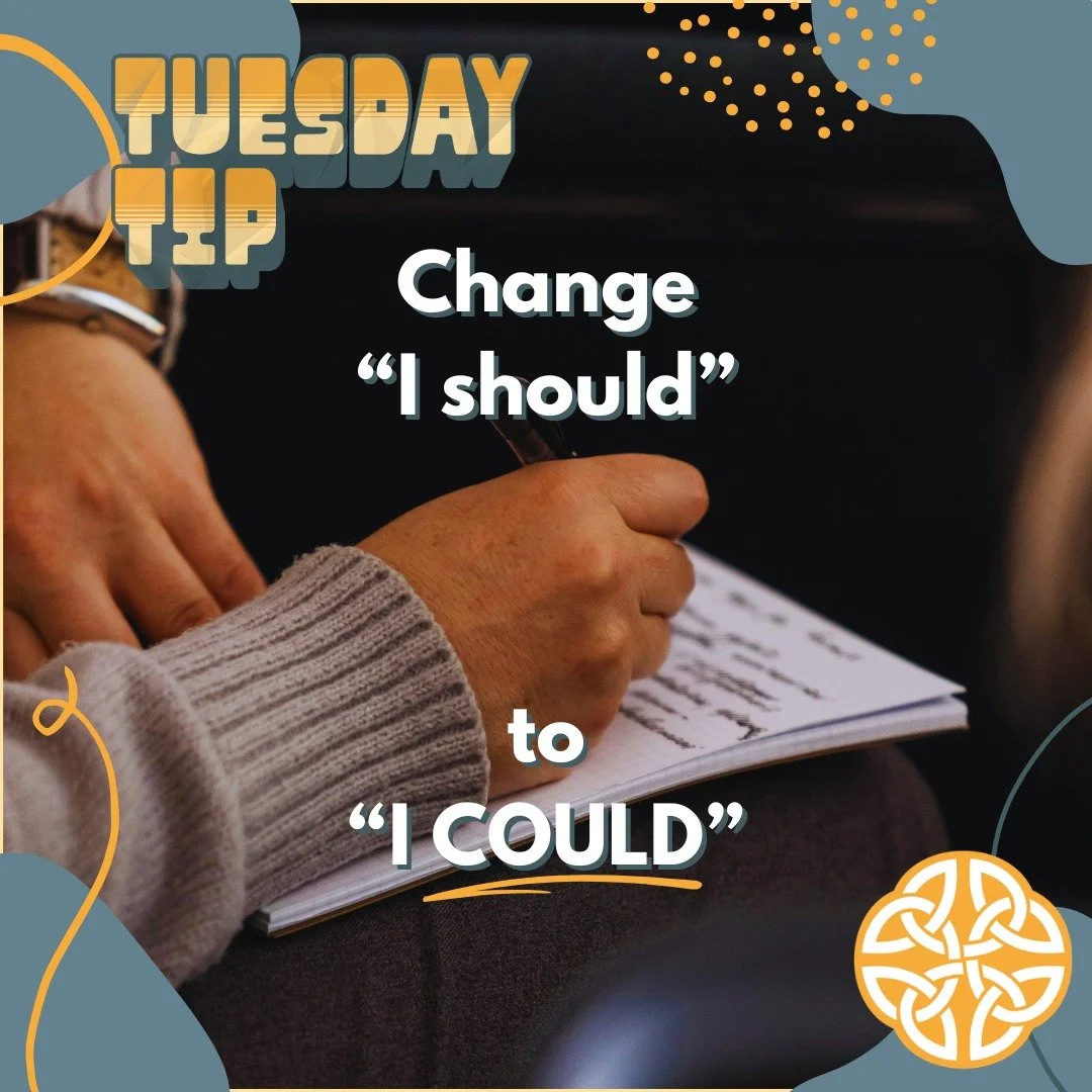 Pay attention to how often &ldquo;I should&rdquo; shows up in your day.

&ldquo;I should go.&rdquo;
&ldquo;I should say yes.&rdquo;
&ldquo;I should be doing more.&rdquo;

Try swapping it with: &ldquo;I could.&rdquo;

&ldquo;I could go.&rdquo;
&ldquo;