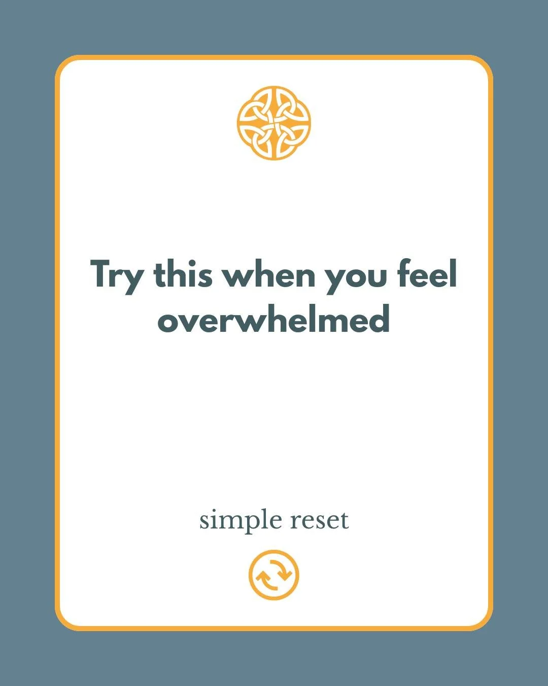 When your system is overwhelmed, logic won&rsquo;t cut through it.

You need something physical, simple, and repeatable.

This won&rsquo;t solve everything, but it can take the edge off enough to get through the moment. 🌿

Save this for when you nee