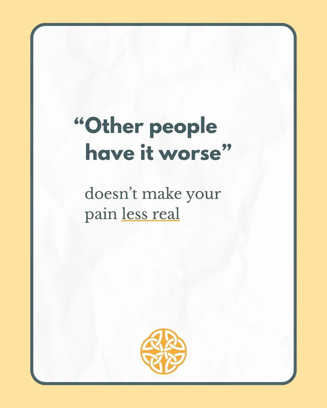 A lot of people talk themselves out of asking for support because they think their struggles are &ldquo;not serious enough.&rdquo; Pain is not a competition.

You don&rsquo;t need to hit a breaking point before your feelings deserve attention. 💛

#H
