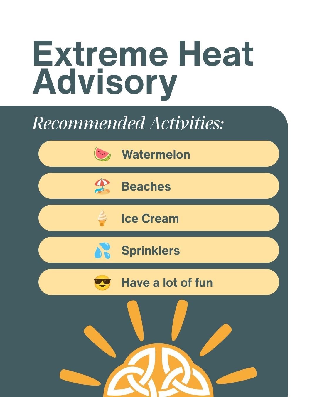If your plans this weekend involve finding shade, eating something frozen, or catching the breeze at the beach, you're in good company.

Stay hydrated. Check in on the people (and pets) in your life. Support your local ice cream shop if the opportuni