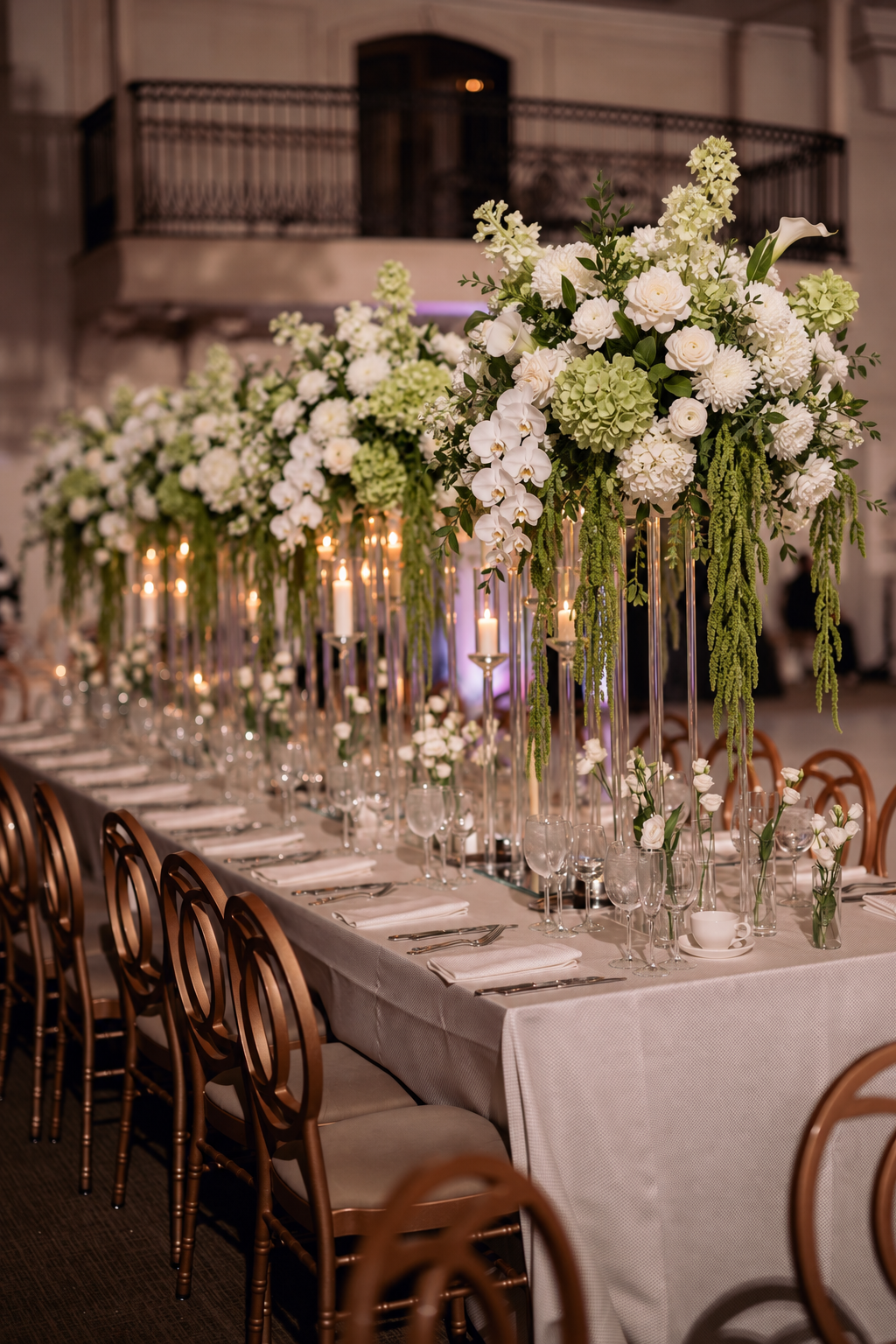 Green amaranthus centerpieces silk rental 